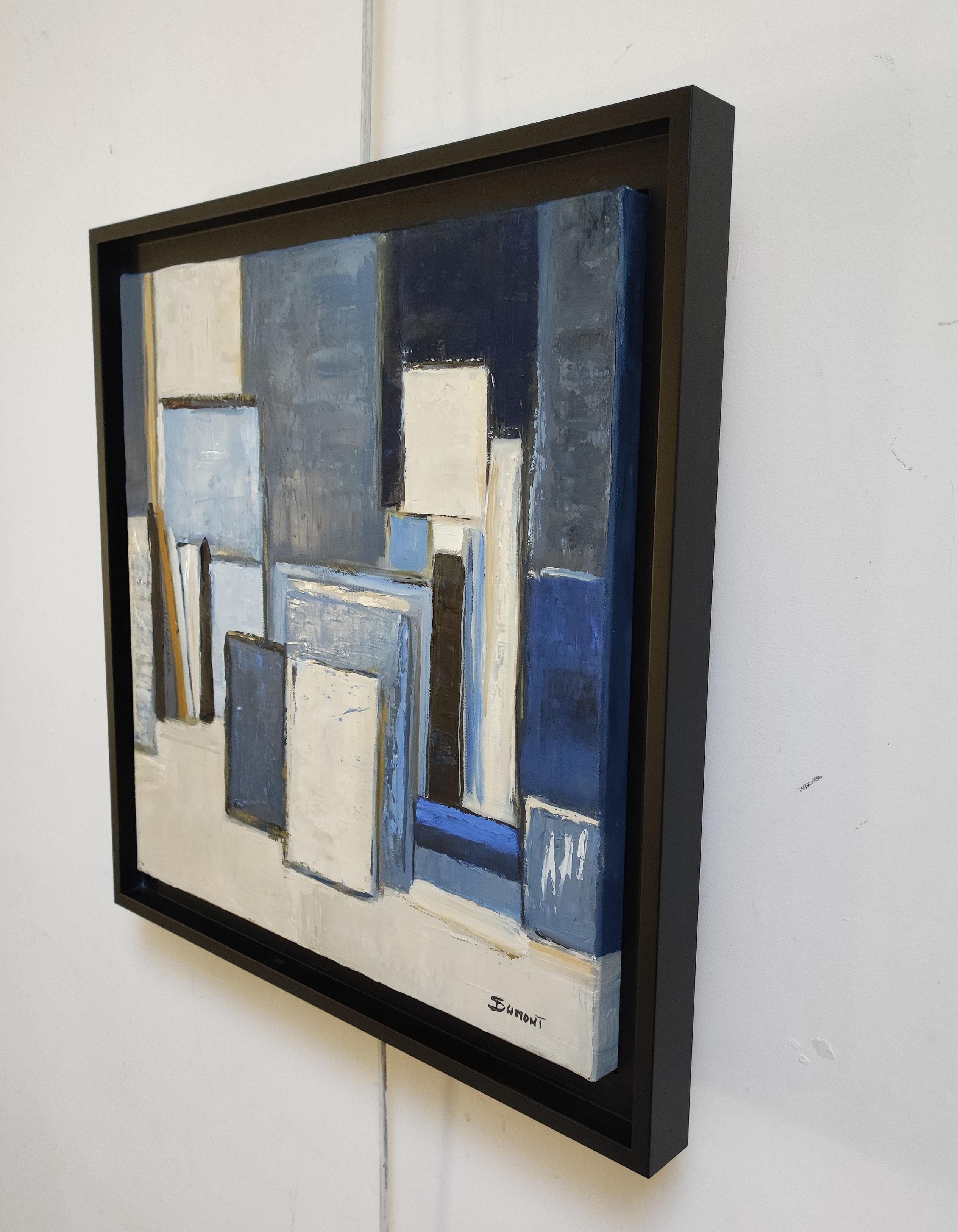 atelier bleu, abstrait, huile sur toile, contemporain, expressionnisme, art français en vente 10