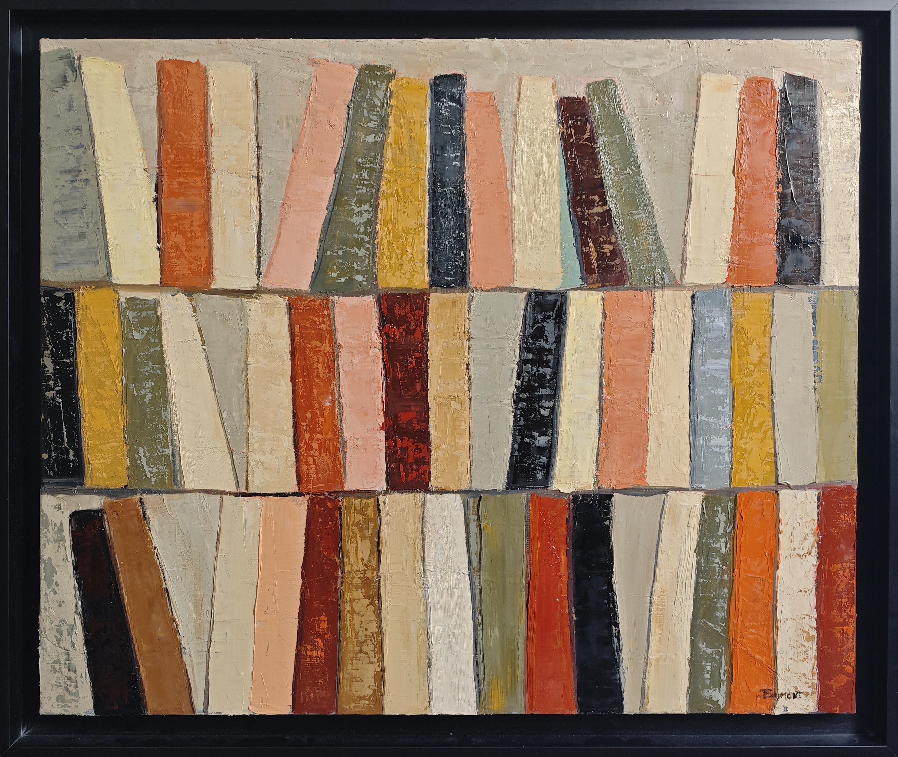 Atelier des reliures Abstract library, Books, Oil paint, Contemporary, Geometric