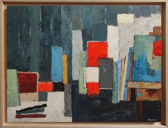 Studio astratto dell'artista - Pittura a olio di grandi dimensioni realizzata da French  Artistics "Atelier 10"