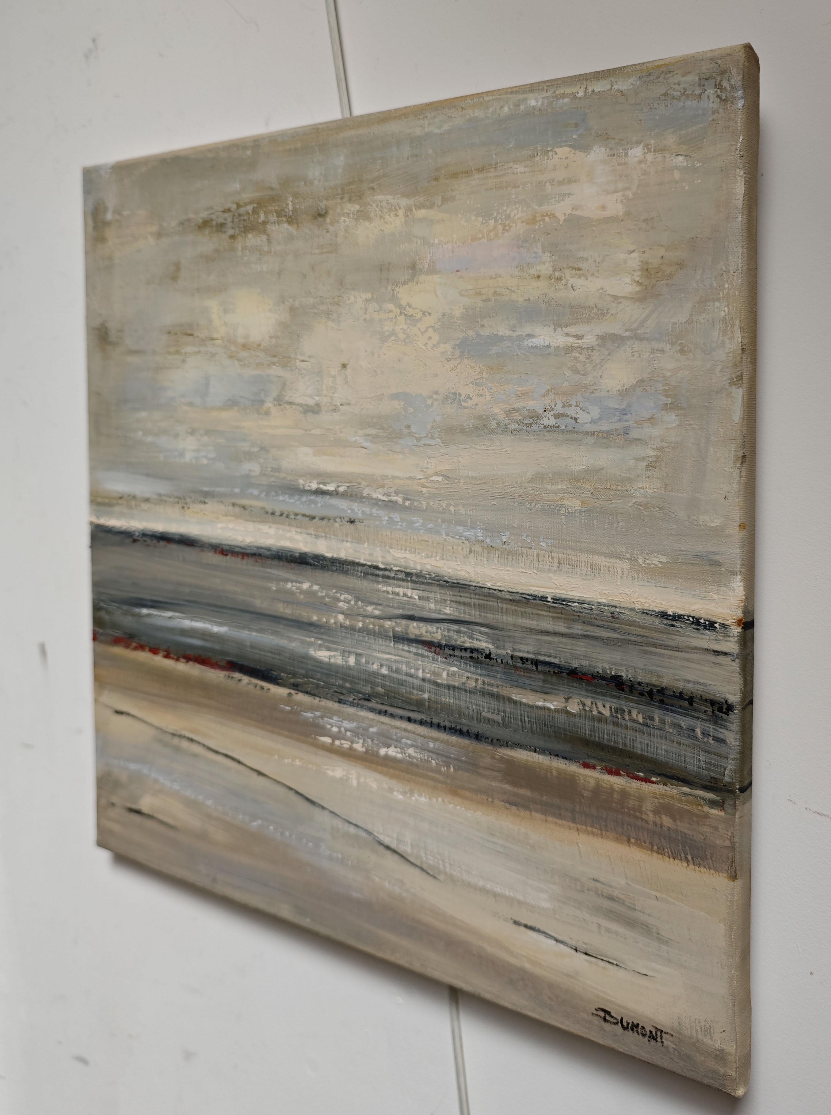 Au Loin, la Mer,  Paysage abstrait, huile sur toile, Expressionnisme, Contemporary - Gris Abstract Painting par SOPHIE DUMONT