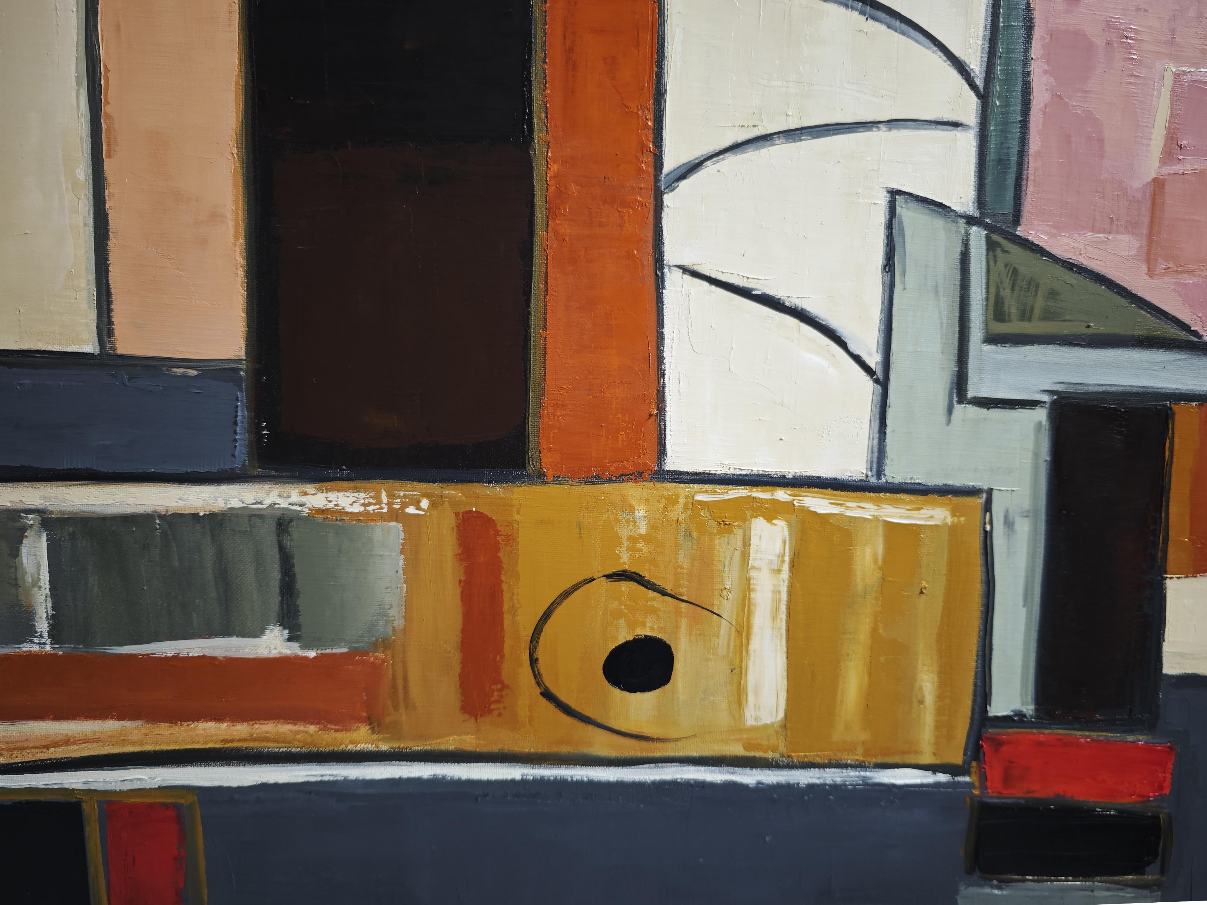 Autour de l'atelier — Post cubism, Textured Oil Painting, Artist Studio, French For Sale 9