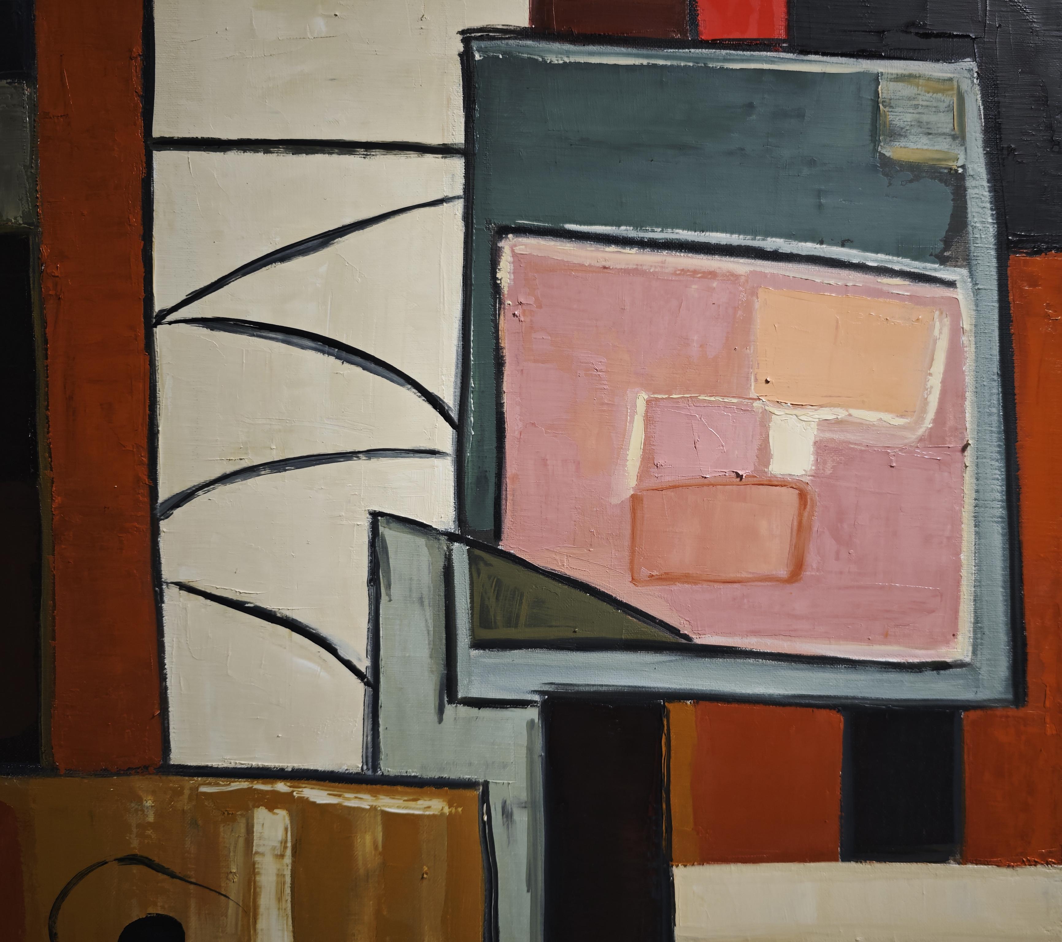 Autour de l'atelier — Post cubism, Textured Oil Painting, Artist Studio, French For Sale 6