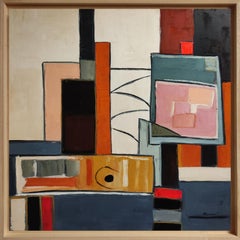 Autour de l'atelier — Post cubism, Textured Oil Painting, Artist Studio, French