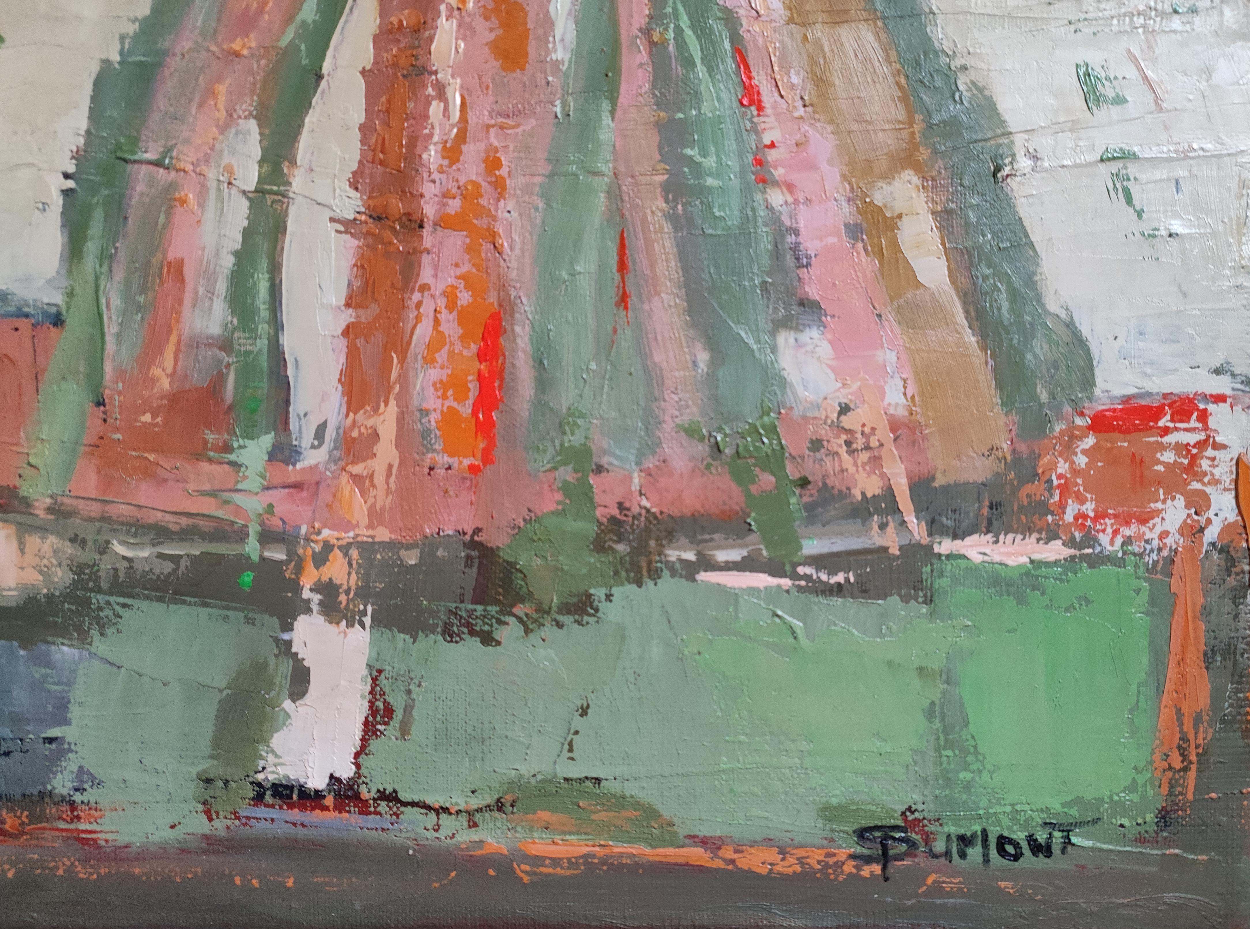 Autumn Lands– Original Textured Abstract landscape , Oil Paint, Contemporary For Sale 3