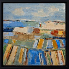 Eveil des collines - Modern Abstract Landscape paint – Original Oil on Canvas