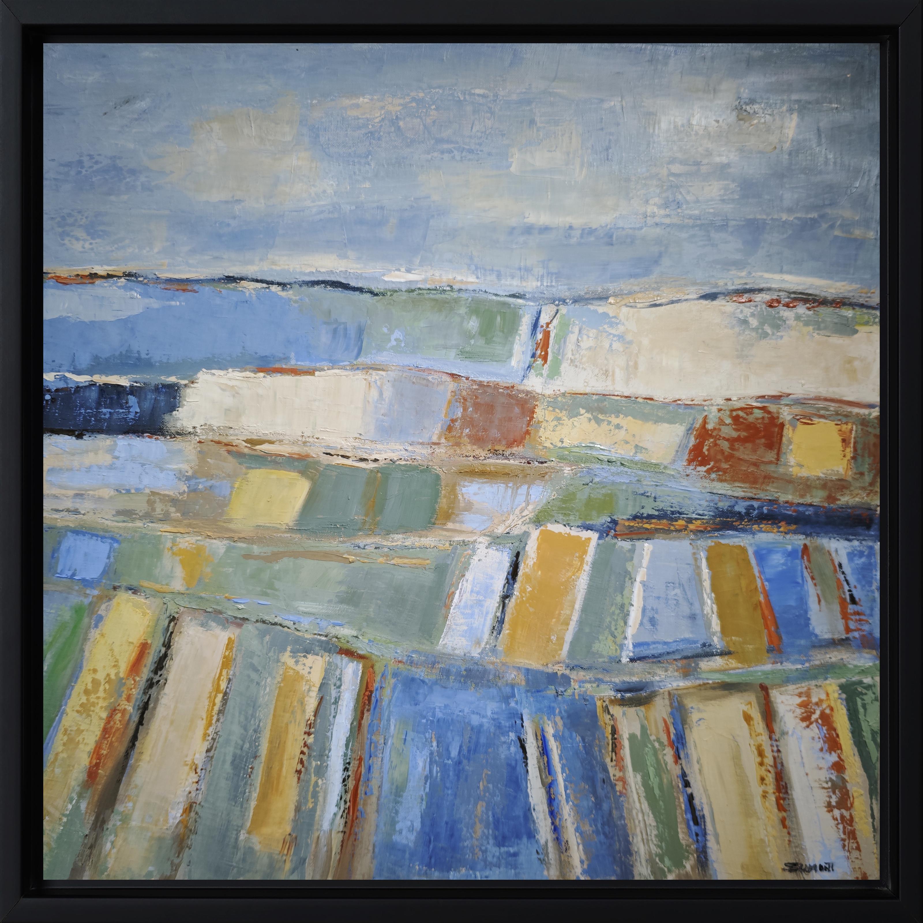 SOPHIE DUMONT Abstract Painting - Éveil des Collines Abstract Landscape Oil Painting, Signed, 2025