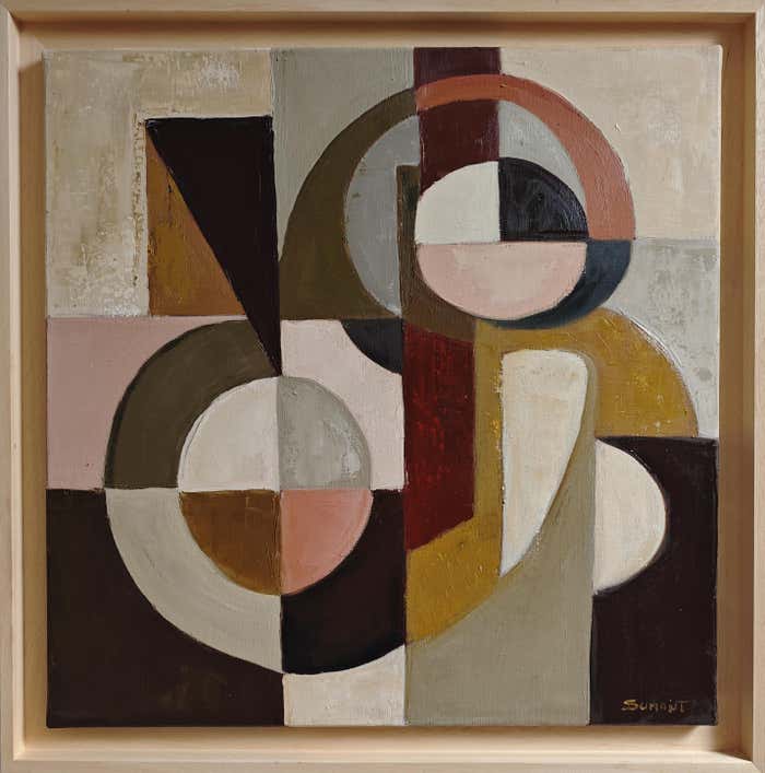 SOPHIE DUMONT - Axe de convergence, Abstract Geometric, oil on canvas ...