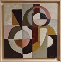 Axe de convergence, Geométrico abstracto, óleo sobre lienzo, Contemporáneo