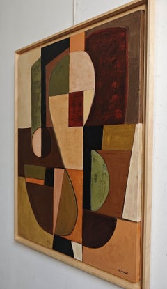 « Inner Axis », grande peinture abstraite à l'huile, signée, 2026, texturée