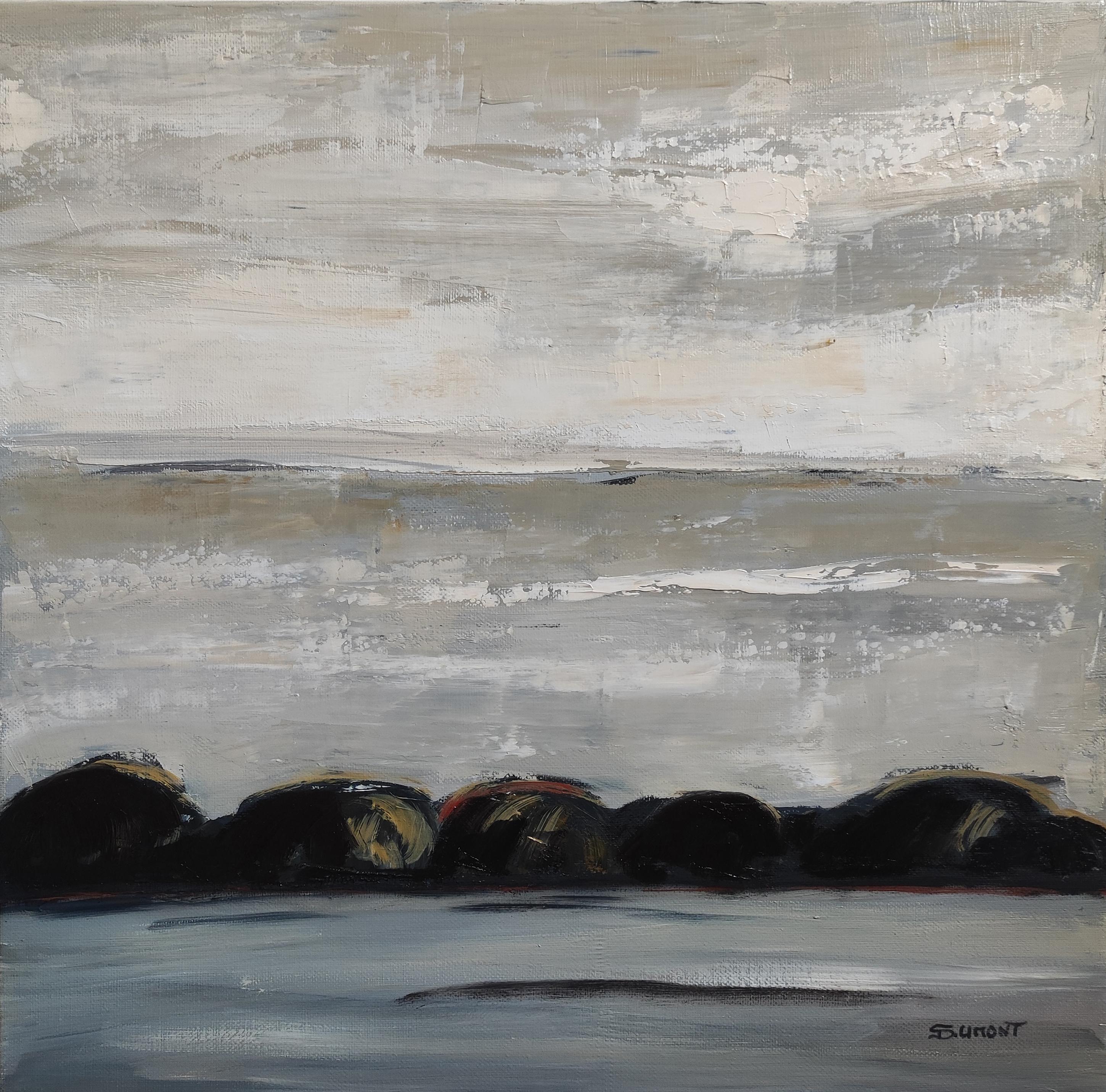 Retroilluminato, Paesaggio astratto, Campagna, Contemporaneo, Moderno,  Minimalismo - Painting di SOPHIE DUMONT