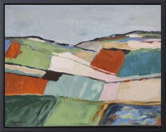 Balade, paysage abstrait, huile sur toile, expressionnisme, artiste français