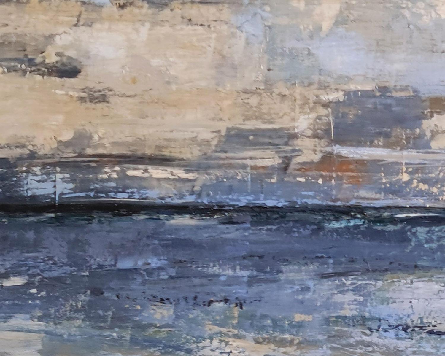 Beach, Seaside, Semi Abstract, Oil on canvas, texture, Sky, Contemporary? France For Sale 4