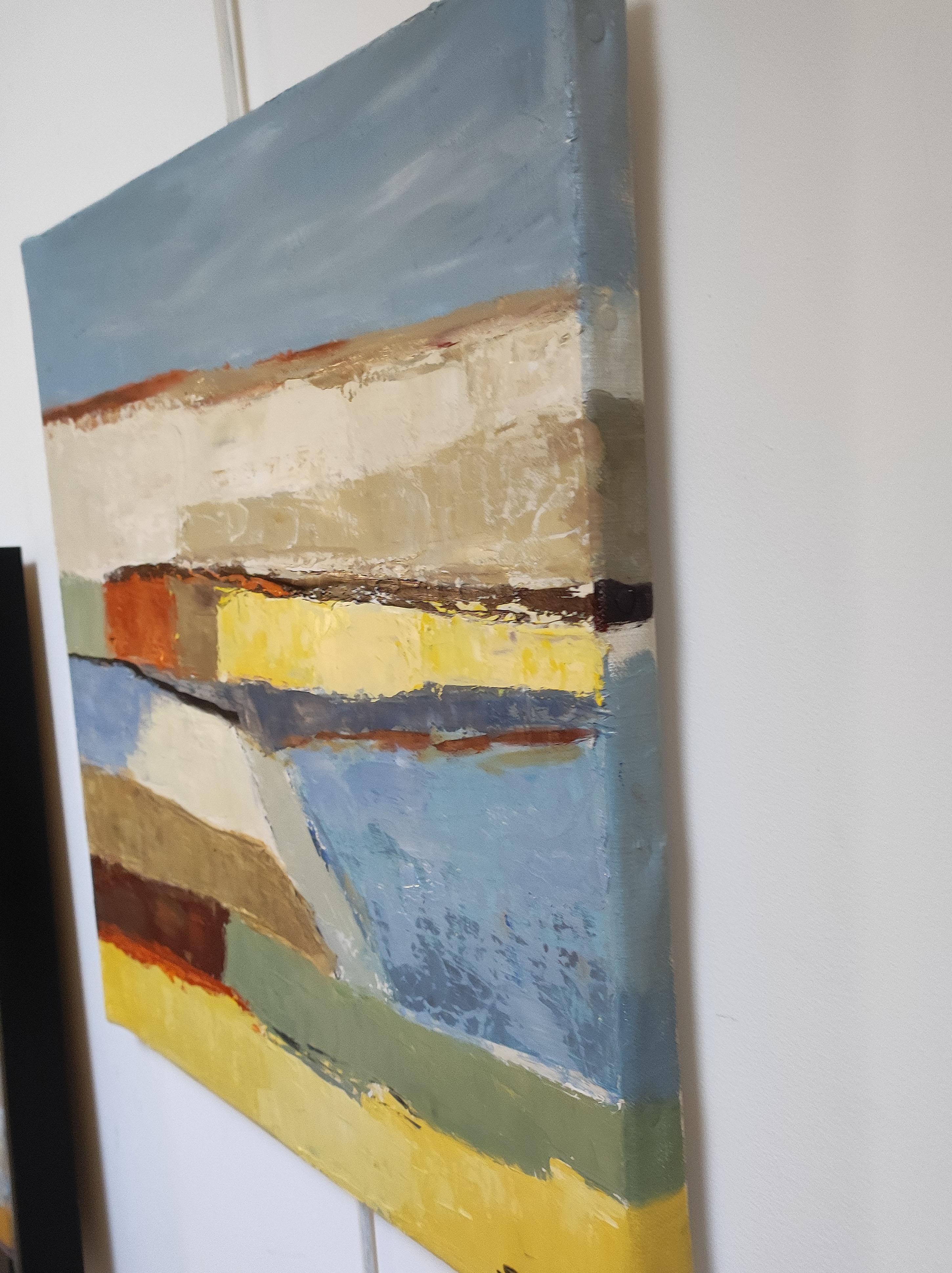 Belle giornate, paesaggio astratto, espressionismo, olio su tela, campagna 2