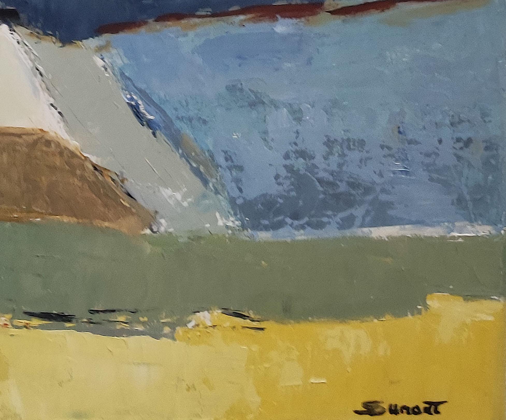 Belle giornate, paesaggio astratto, espressionismo, olio su tela, campagna 3