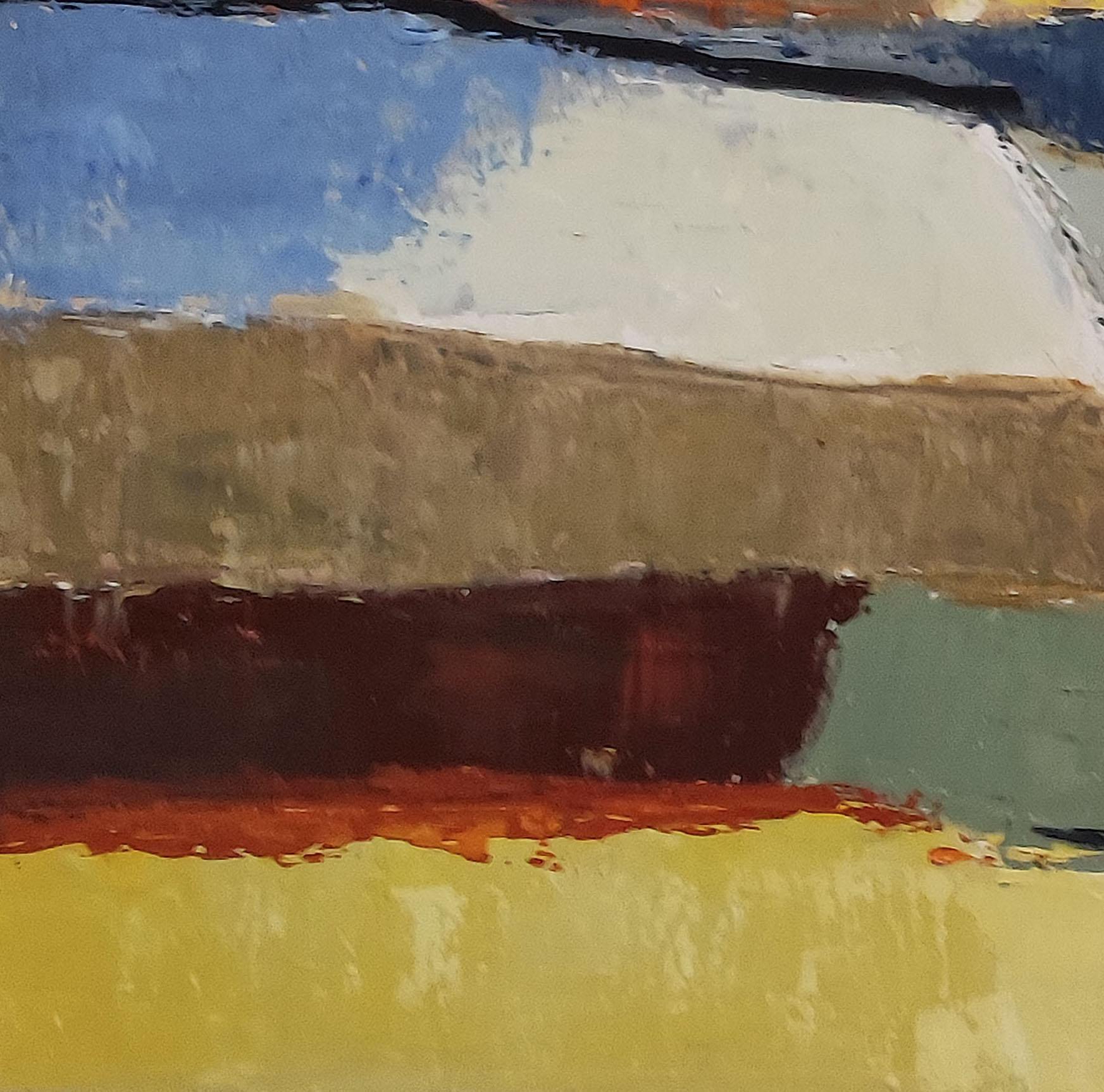Belle giornate, paesaggio astratto, espressionismo, olio su tela, campagna 4