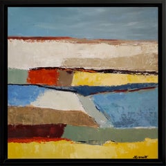 Belle giornate, paesaggio astratto, espressionismo, olio su tela, campagna