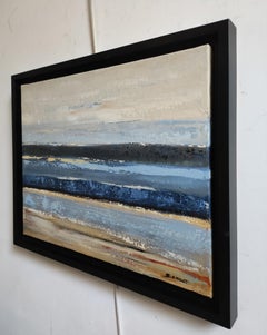 Between 2 silences— Abstract Minimalism, Oil Painting, Seaside, Contemporary art