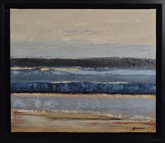 Between 2 silences— Abstract Minimalism, Oil Painting, Seaside, Contemporary art