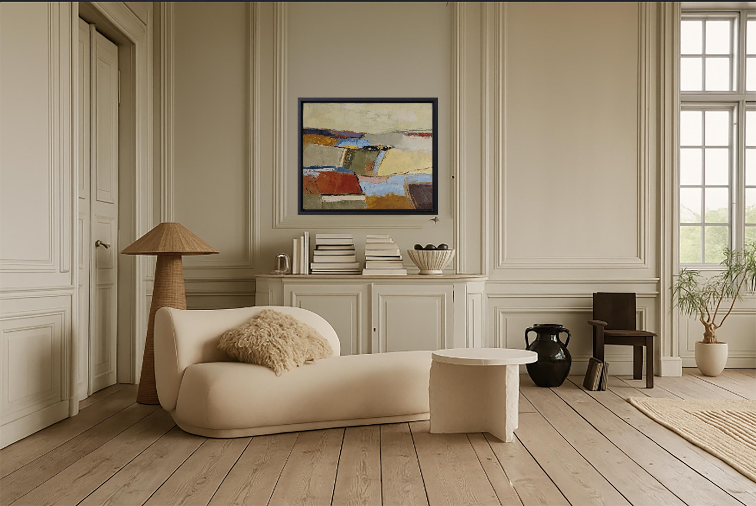 Entre la terre et le temps, Huile sur toile, Paysage abstrait, , Art expressionniste - Expressionnisme abstrait Painting par SOPHIE DUMONT