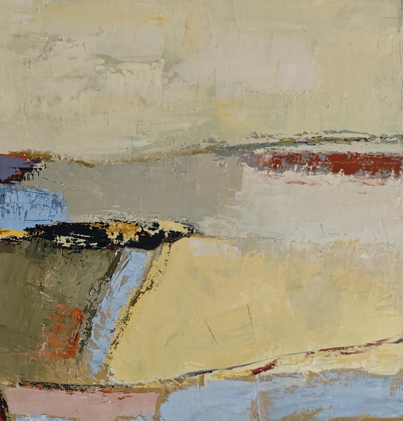 Entre la terre et le temps, Huile sur toile, Paysage abstrait, , Art expressionniste en vente 1