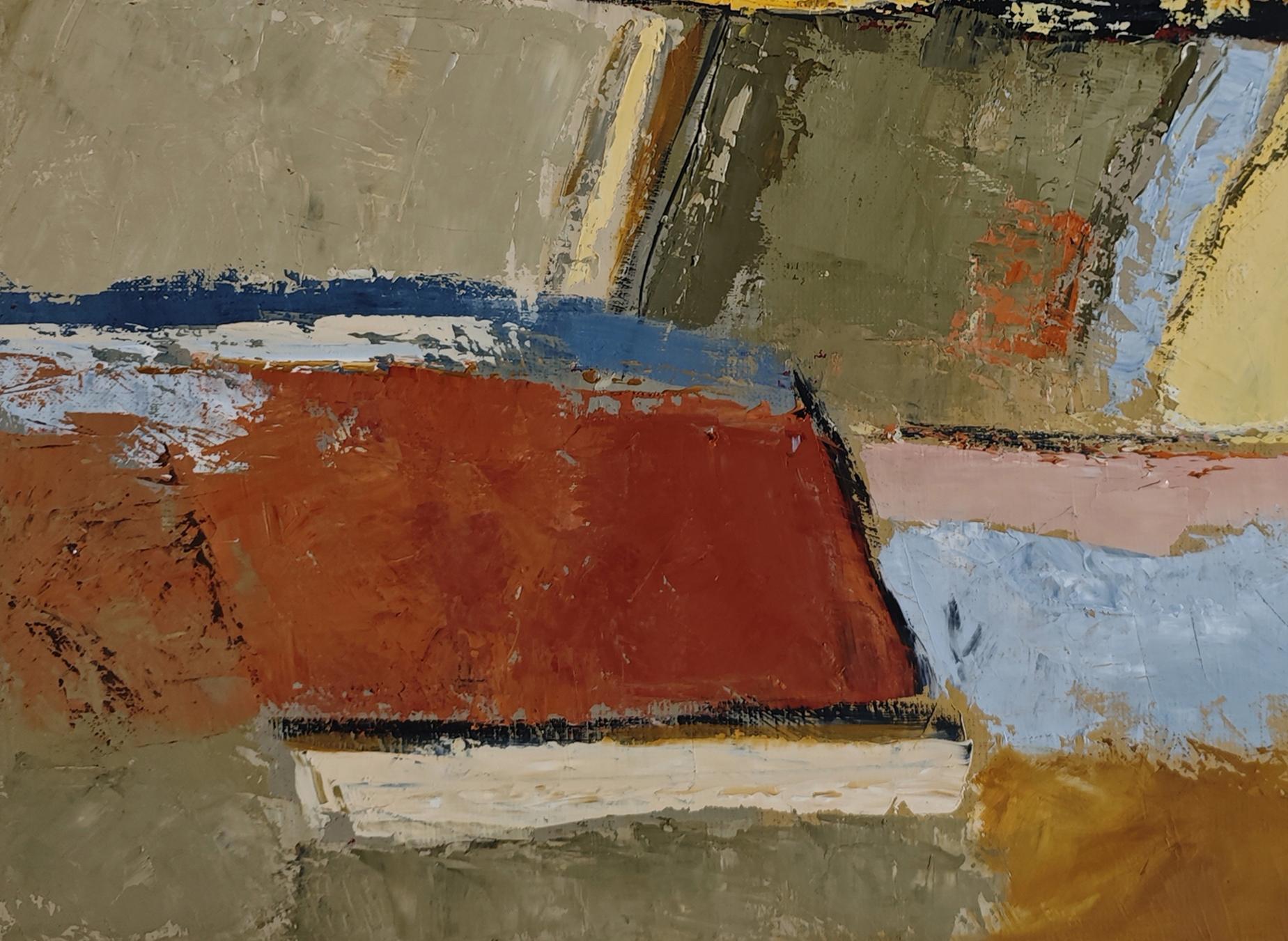 Entre la terre et le temps, Huile sur toile, Paysage abstrait, , Art expressionniste en vente 2