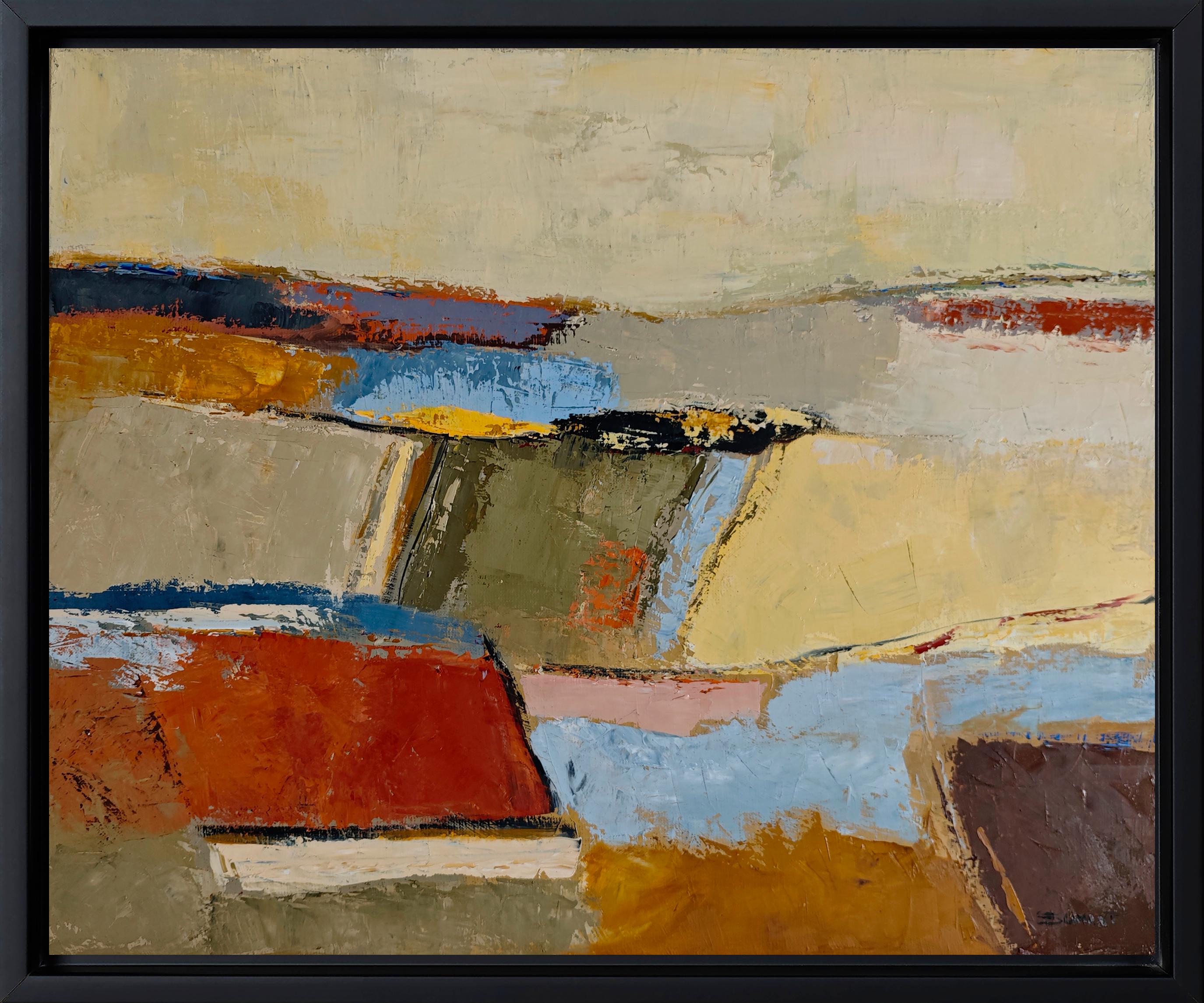 Entre la terre et le temps, Huile sur toile, Paysage abstrait, , Art expressionniste