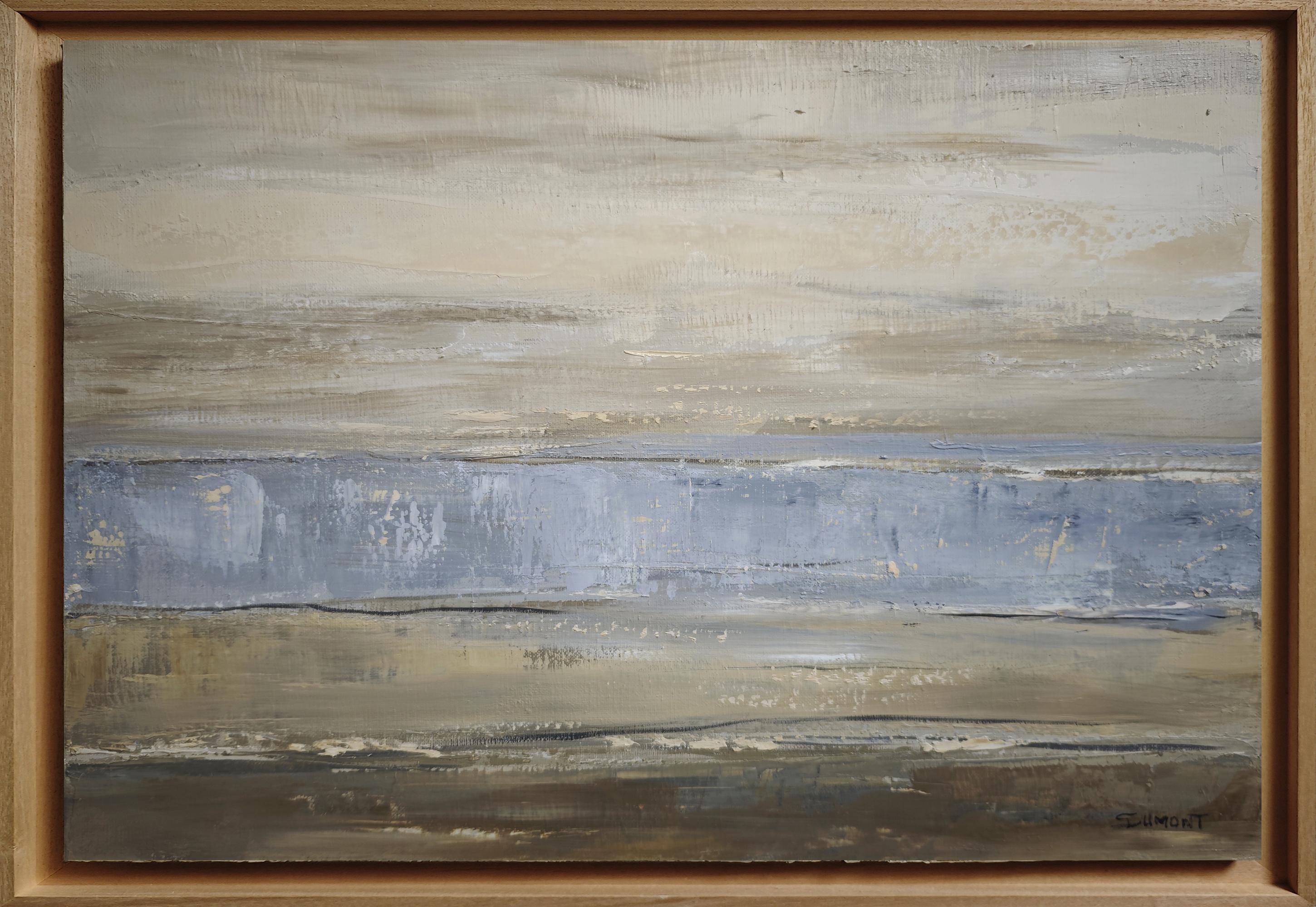 SOPHIE DUMONT Landscape Painting - Between sky and sea - Modern Abstract Landscape paint – Original Oil on Canvas