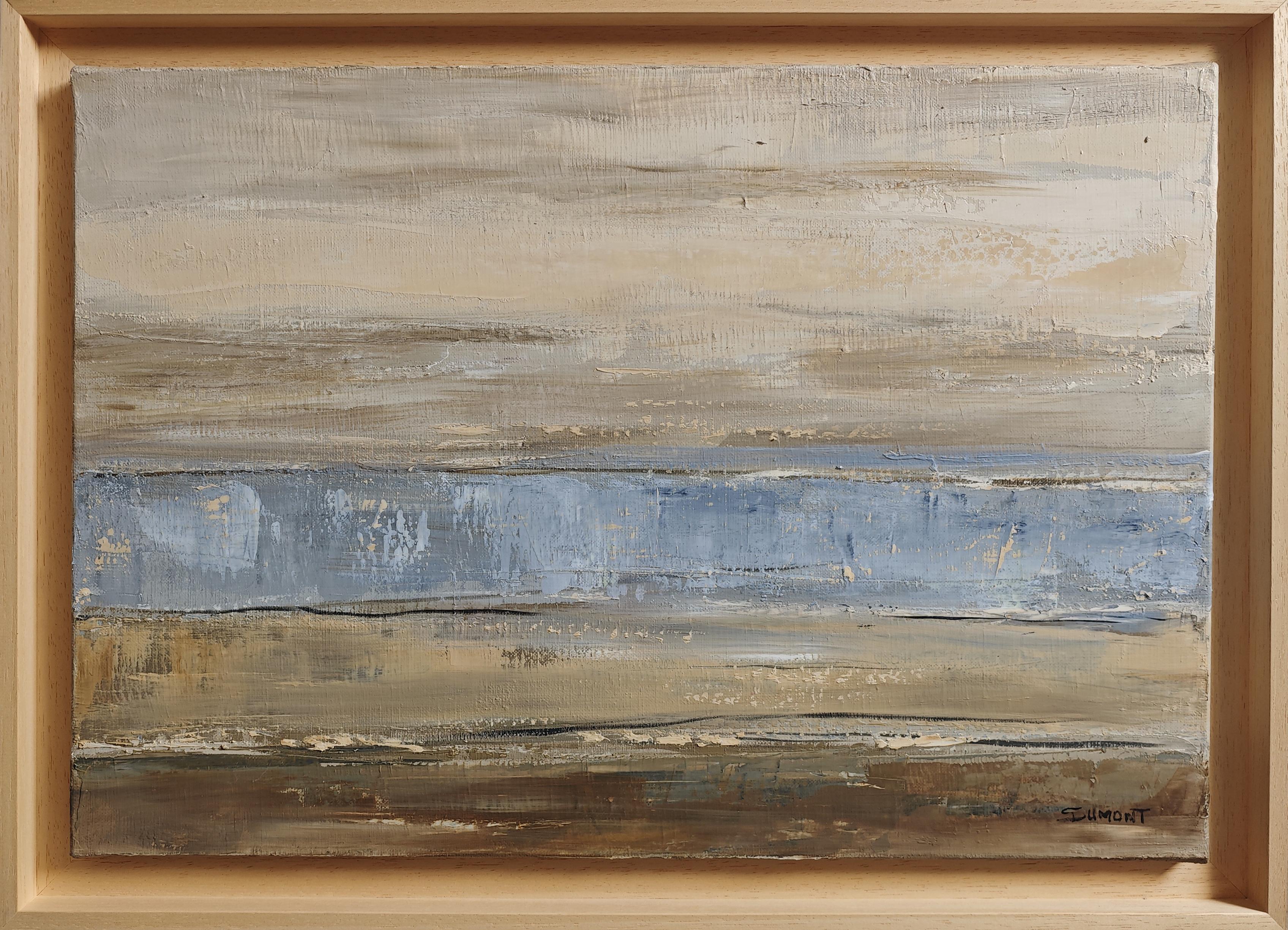 Between sky and sea - Modern Abstract Landscape paint – Original Oil on Canvas