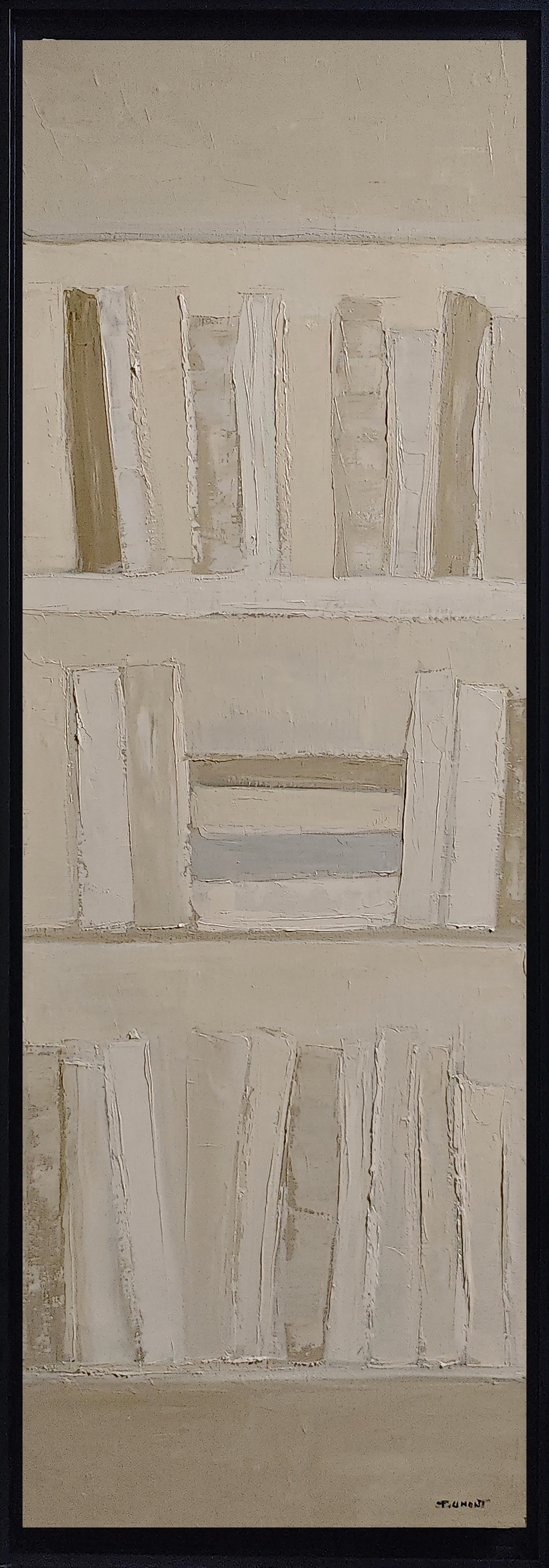 Abstract Painting de SOPHIE DUMONT - Biblioteca Intime,  Abstracto, Biblioteca, Monocromo, óleo sobre lienzo, contemporáneo