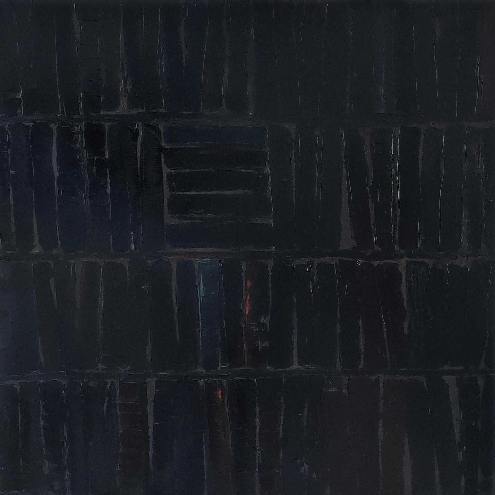 schwarz lesen, abstrakte malerei, öl, expressionismus, monochrom, contemporary – Painting von SOPHIE DUMONT