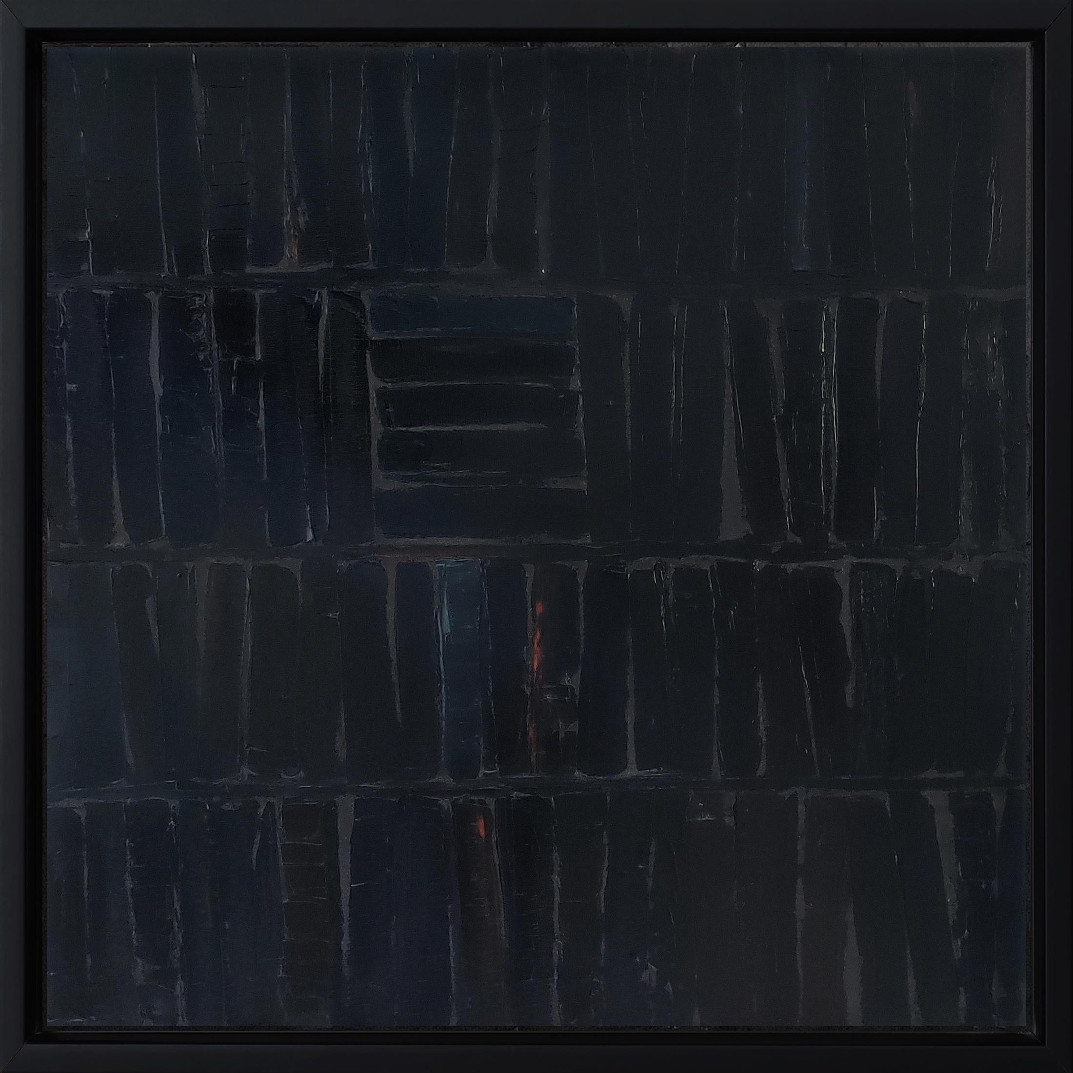 SOPHIE DUMONT Still-Life Painting – schwarz lesen, abstrakte malerei, öl, expressionismus, monochrom, contemporary