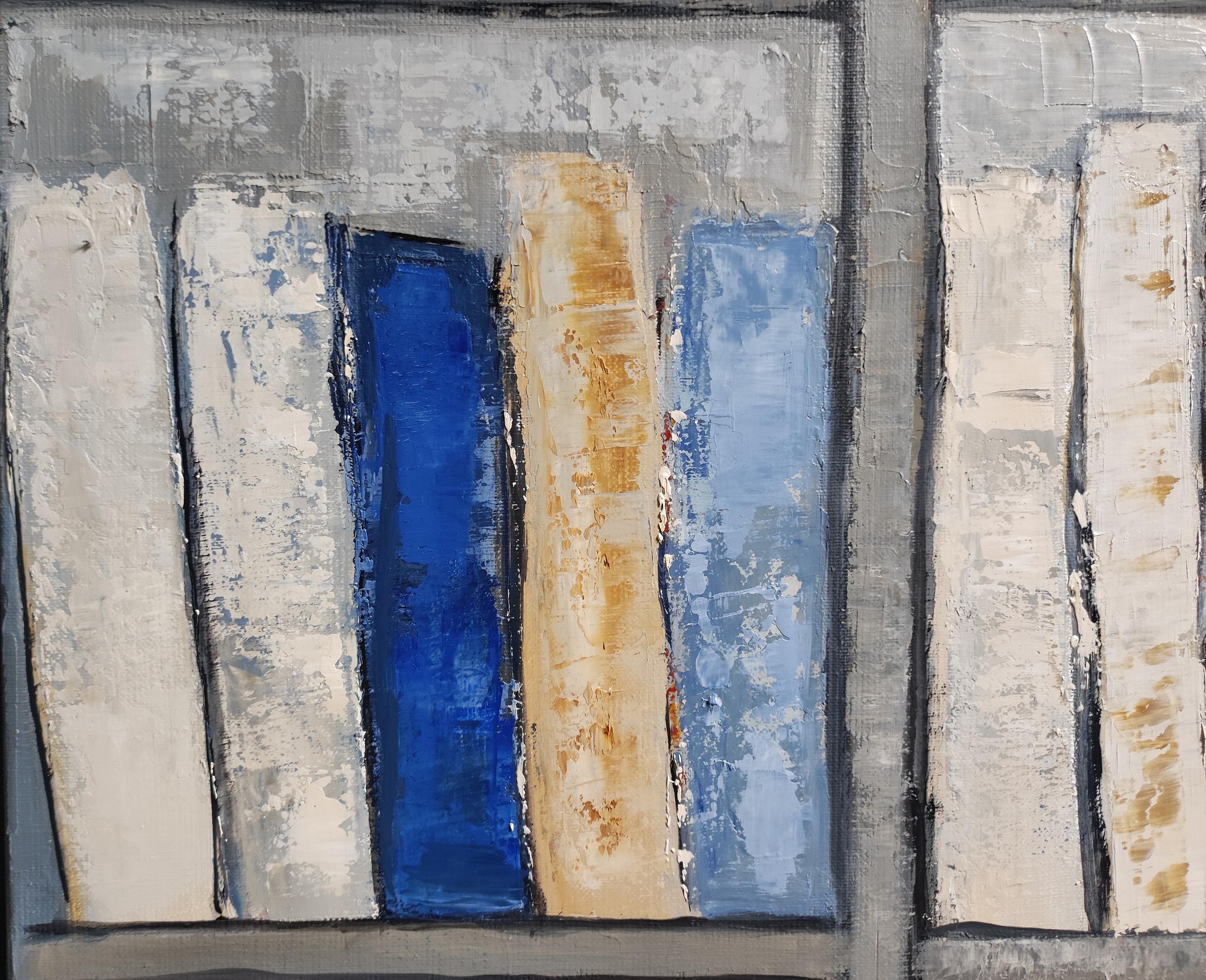 Sophie DUMONT è una rinomata artista francese riconosciuta in tutto il mondo per le sue opere distintive ed evocative.
Blue Books è una composizione astratta di grande impatto che esplora il gioco di colori e forme attraverso la rappresentazione di