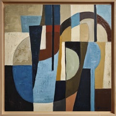 Convergence bleue, Peinture à l'huile abstraite, Expressionnisme, Art contemporain