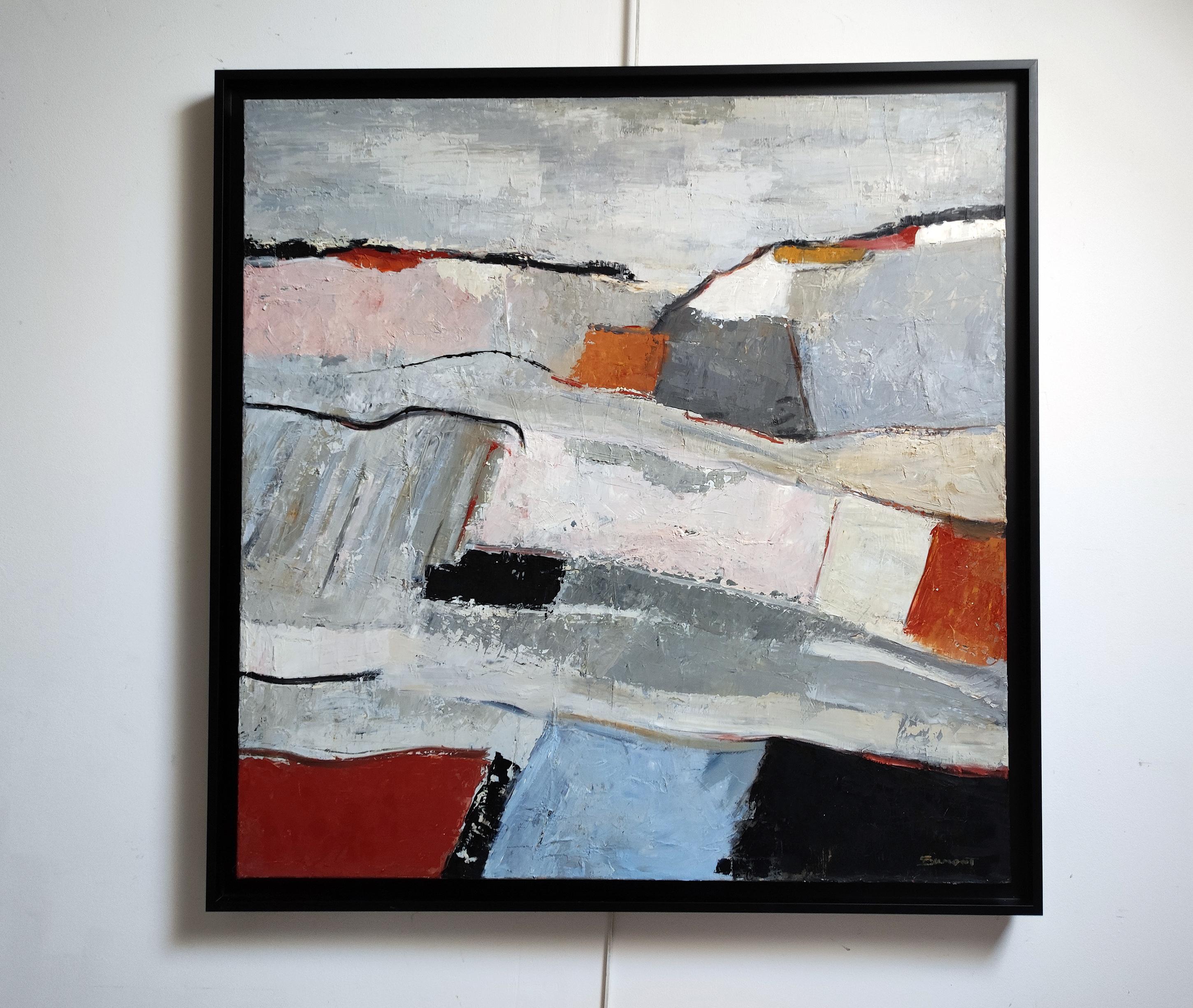 Bocage normand, Paisaje abstracto, Gris, Óleo sobre lienzo, Expresionismo, Moderno en venta 8