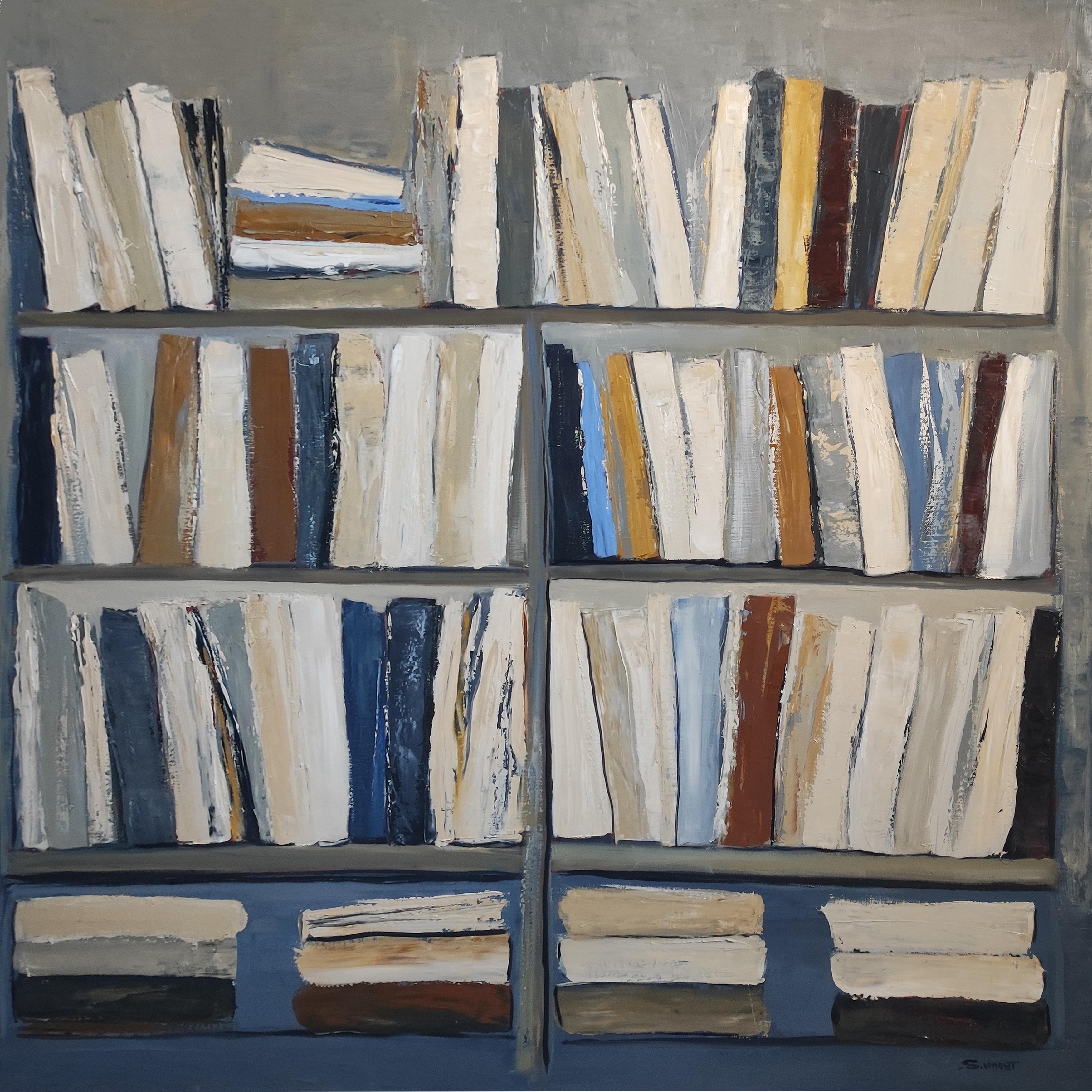 This oil painting measures 100 x 100 cm  39.4 x 39.4 inches) and is presented in a black frame, giving it a final size of 107 x 107 cm (42.1 x 42.1 inches). The choice of a minimalist black frame enhances the work’s modern aesthetic and focuses