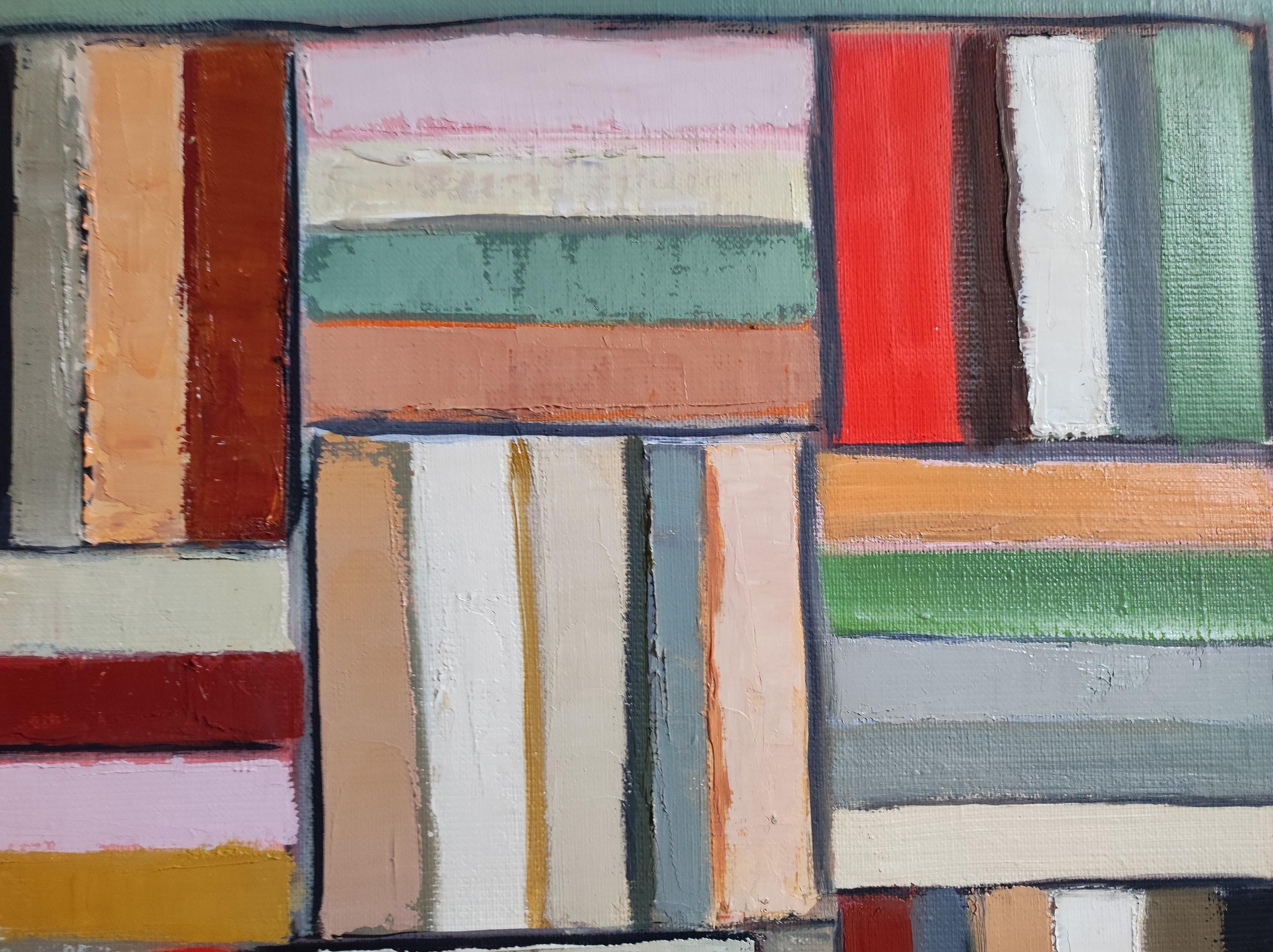 books symphony, abstract, library, french minimalism, multicolor, expressionism For Sale 2