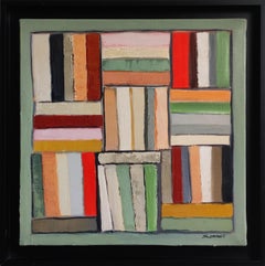 Sinfonia di libri, Astratto, biblioteca, Minimalismo francese, Multicolore, Espressionismo