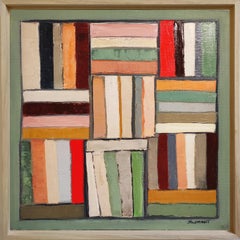 Books symphony, Abstract, library, French Minimalism, Multicolor, Expressionism