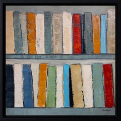 Legato dal colore, Astratto, olio su tela, Libri, Biblioteca, Espressionismo, Francese