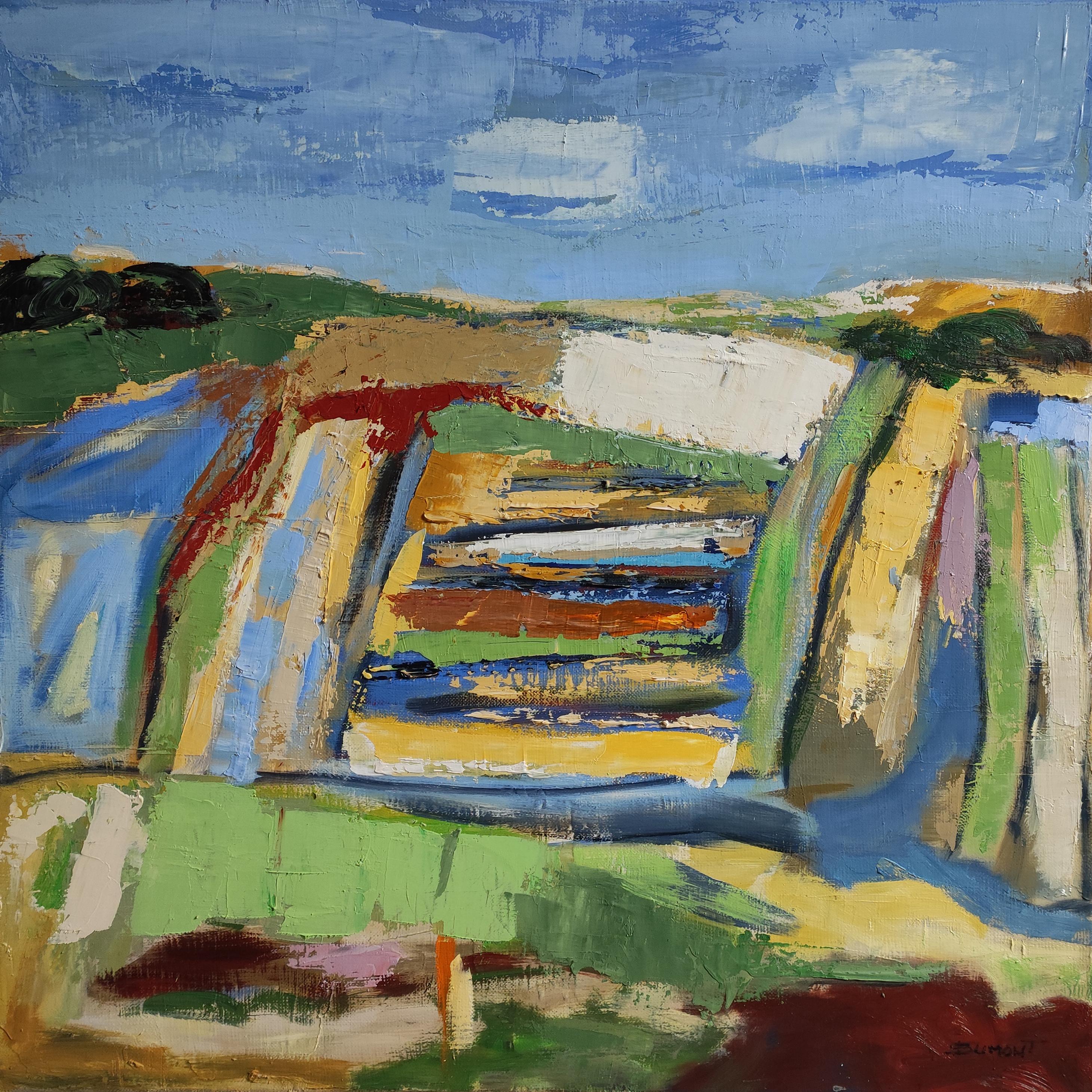 Paesaggio astratto - Olio su tela, artista francese, 