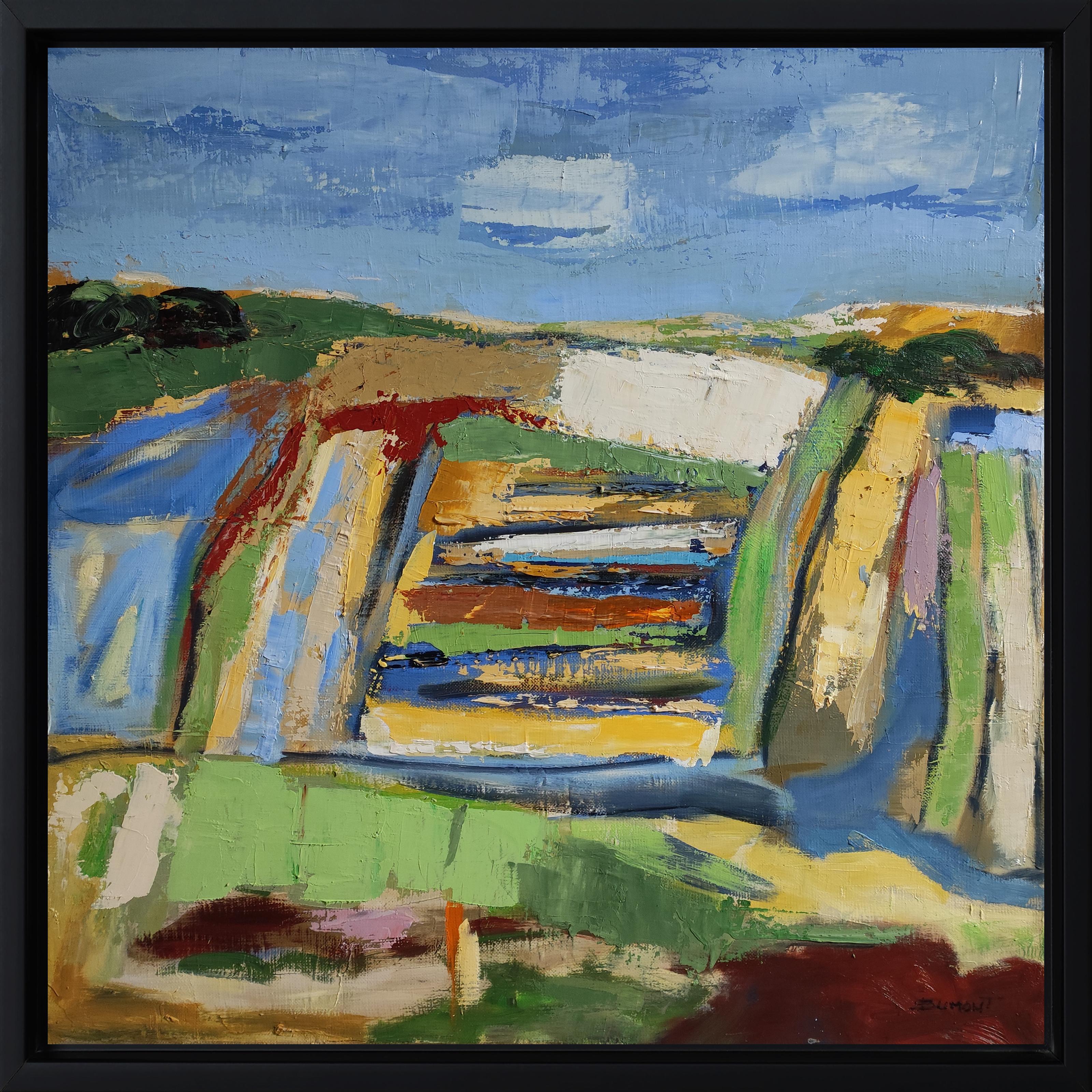 Paesaggio astratto - Olio su tela, artista francese, 