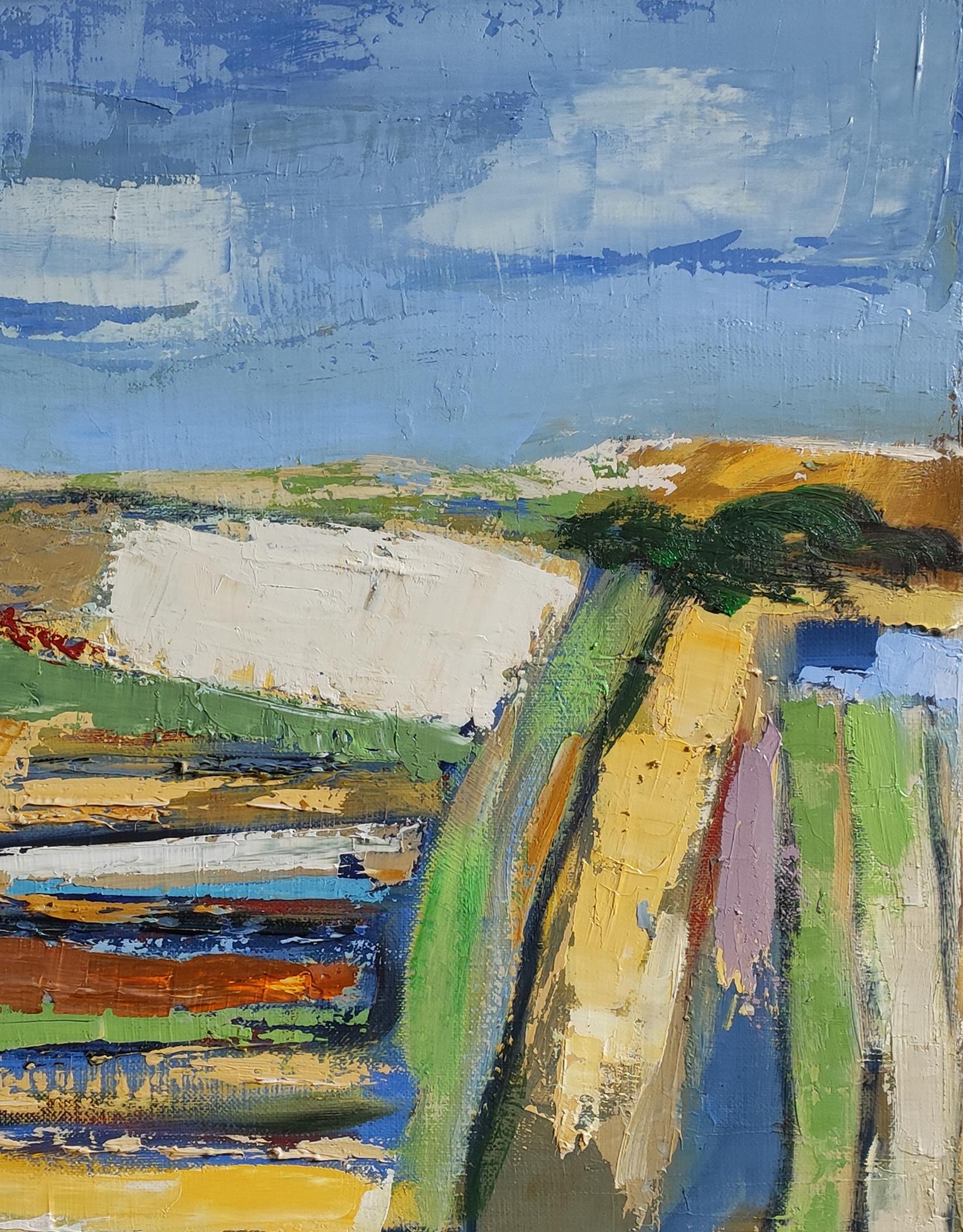 Paesaggio astratto - Olio su tela, artista francese, 