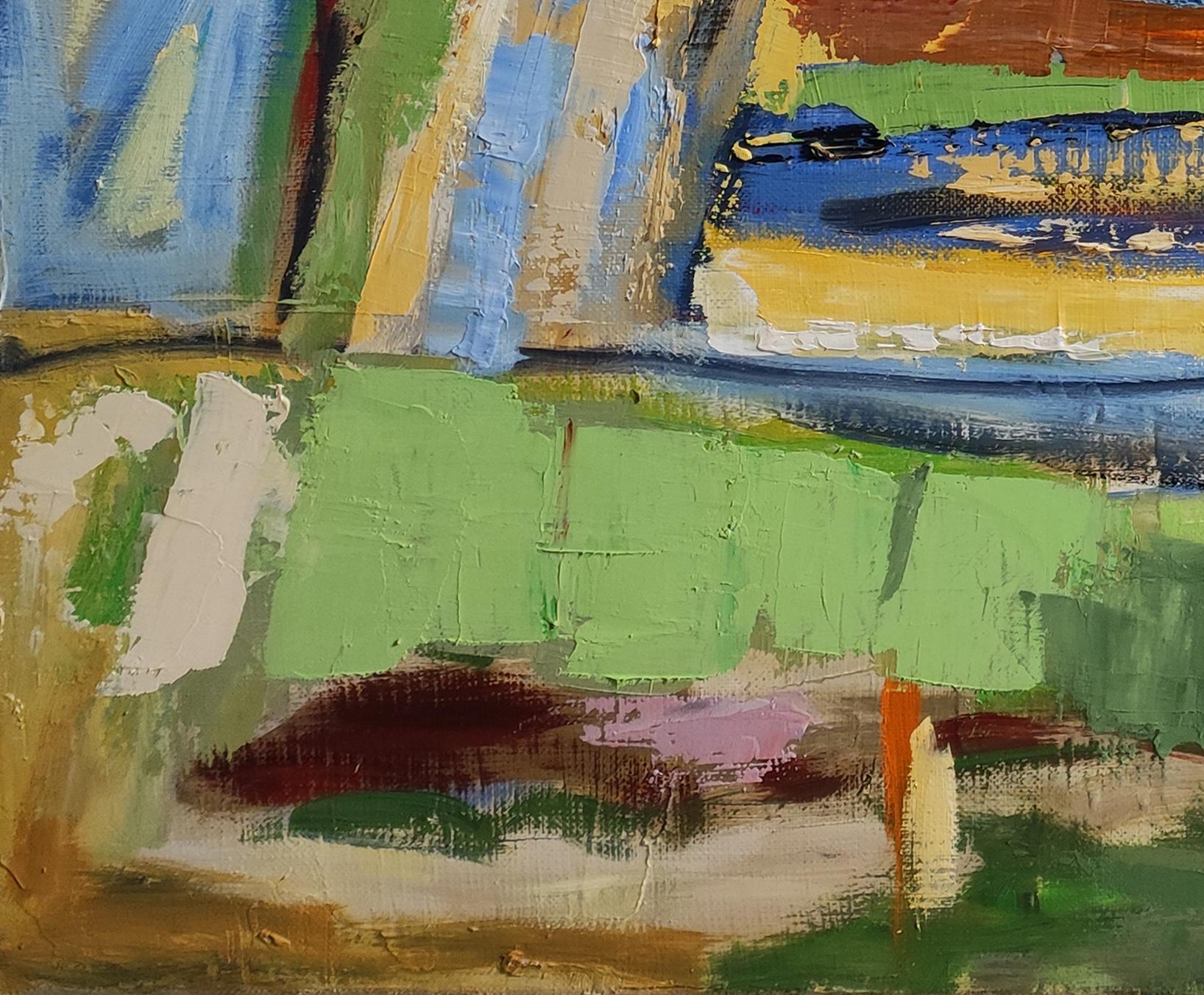 Paesaggio astratto - Olio su tela, artista francese, 