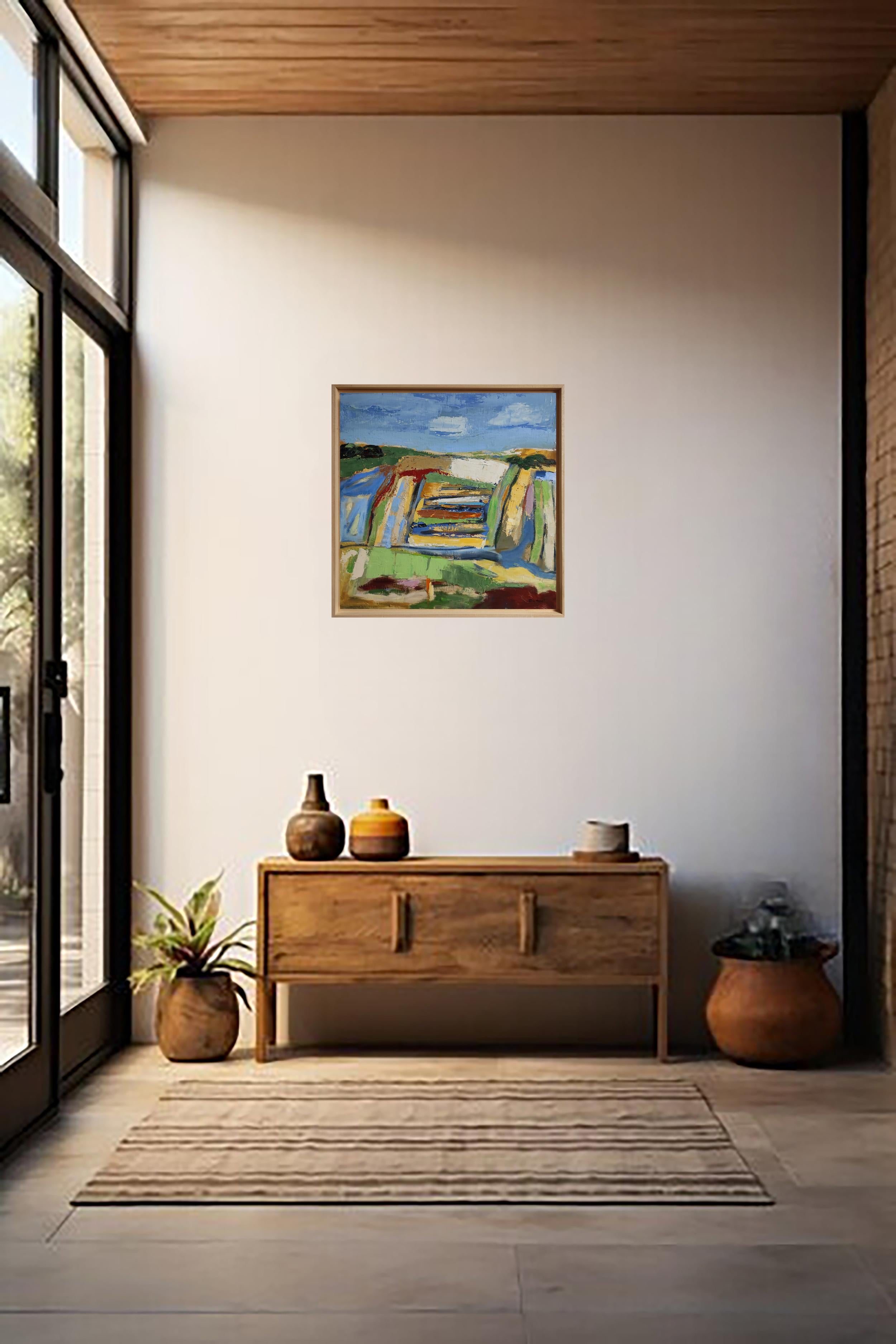 Paesaggio astratto - Olio su tela, artista francese, 