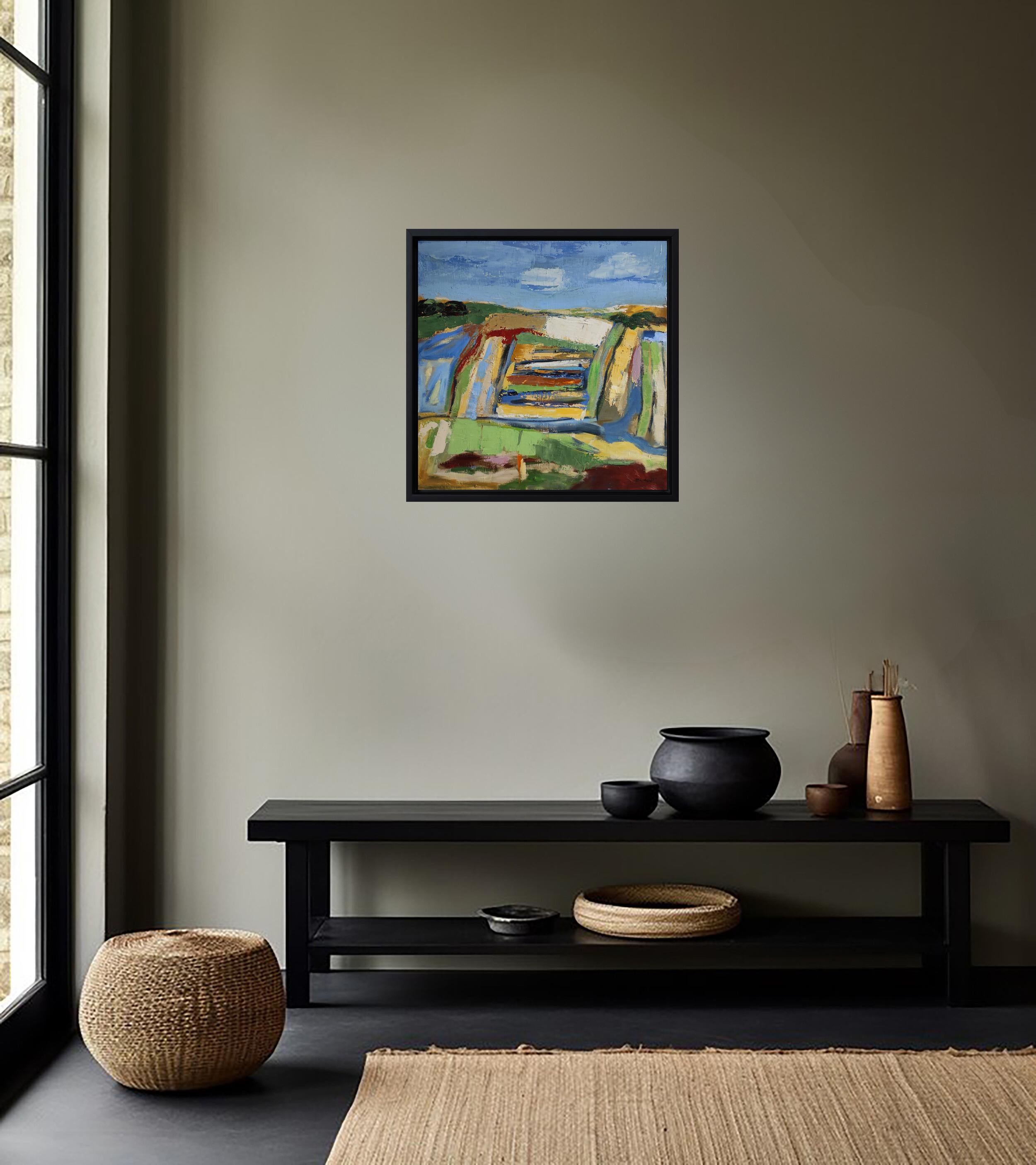 Paesaggio astratto - Olio su tela, artista francese, 