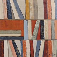 Cadence des livres, Biblioteca astratta, pittura ad olio, Espressionismo, Arte contemporanea