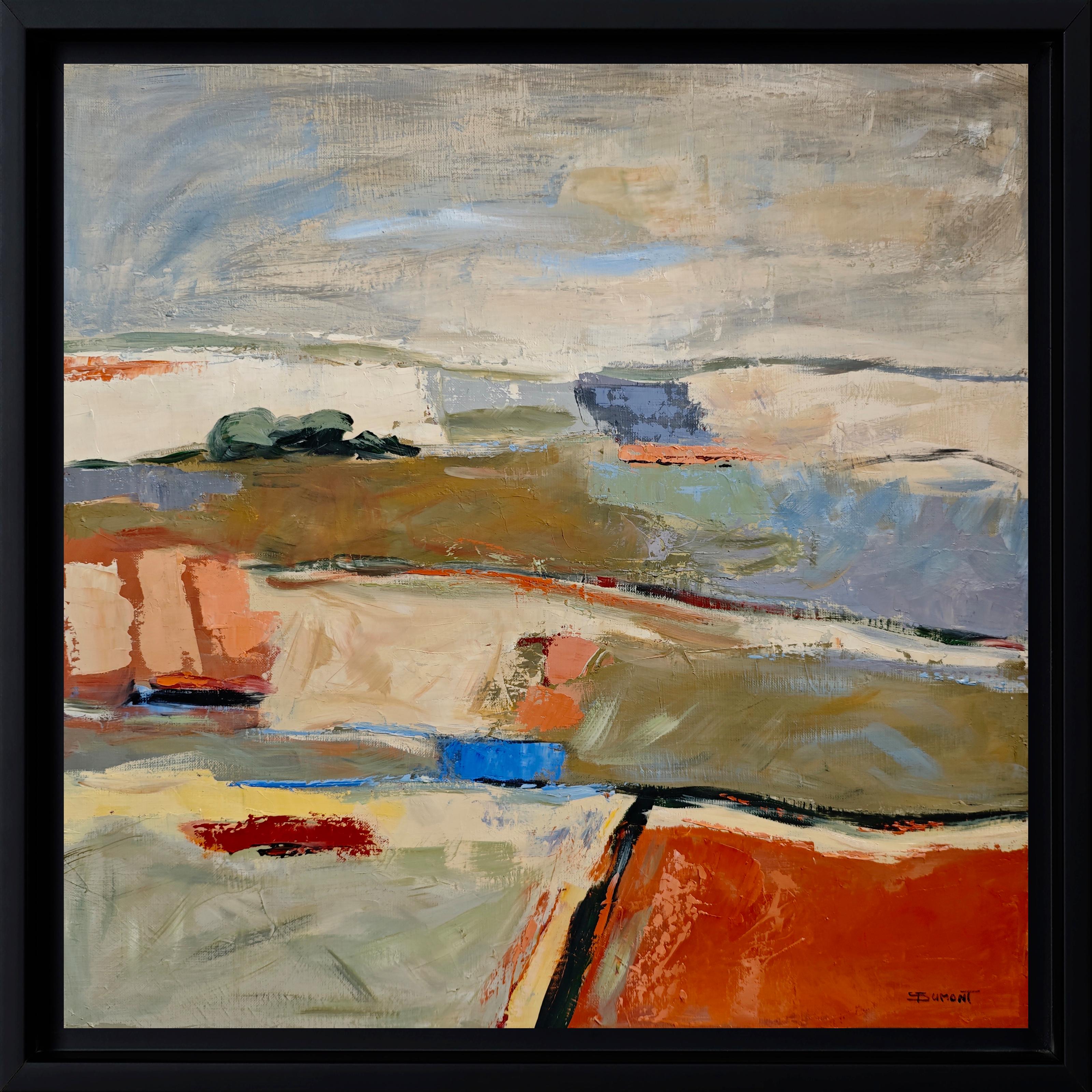 Cadence des saisons, Abstract landscape, textured, expressionism, French artist - Painting by SOPHIE DUMONT