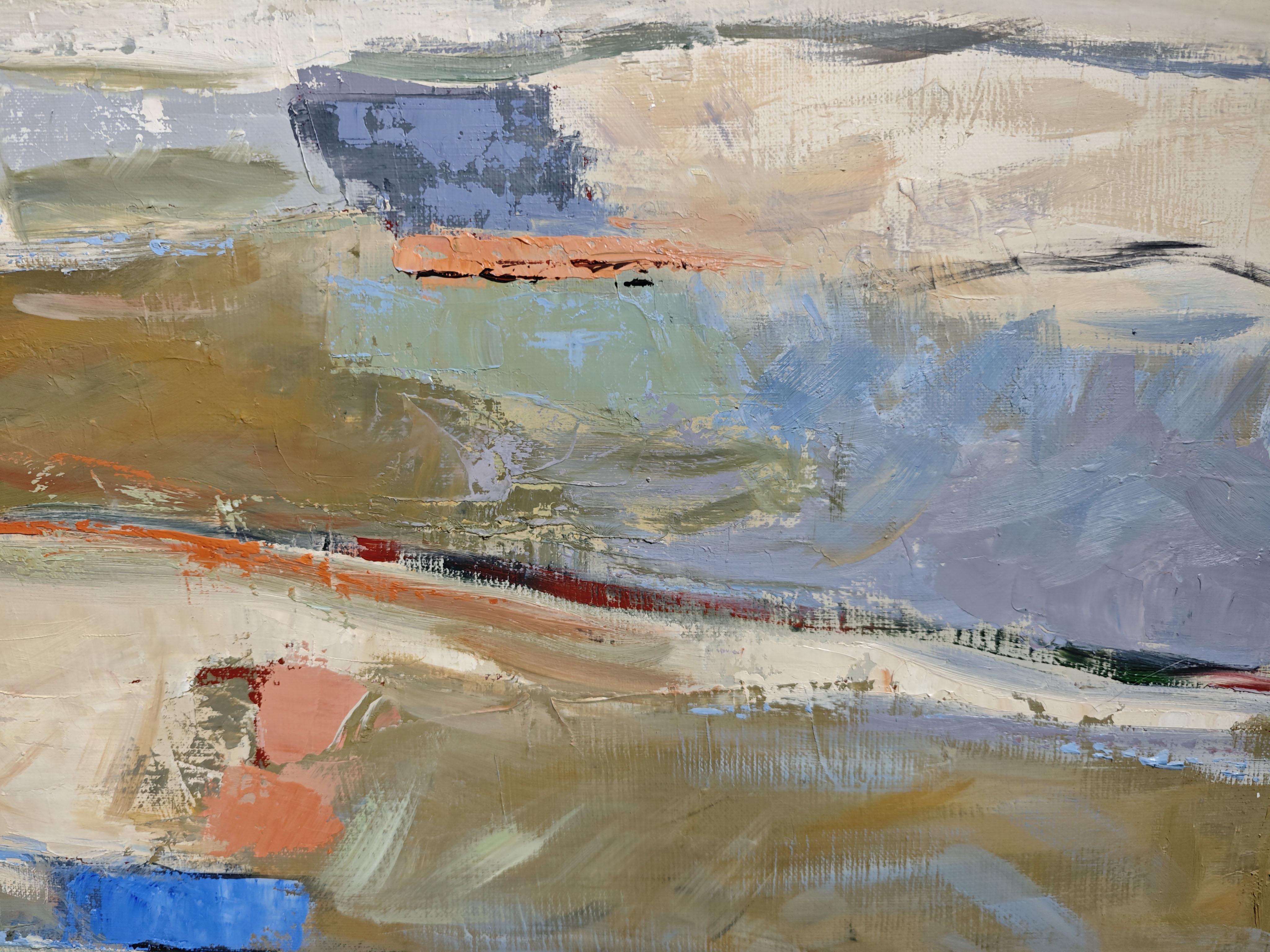 Cadence des saisons, Abstract landscape, textured, expressionism, French artist For Sale 1