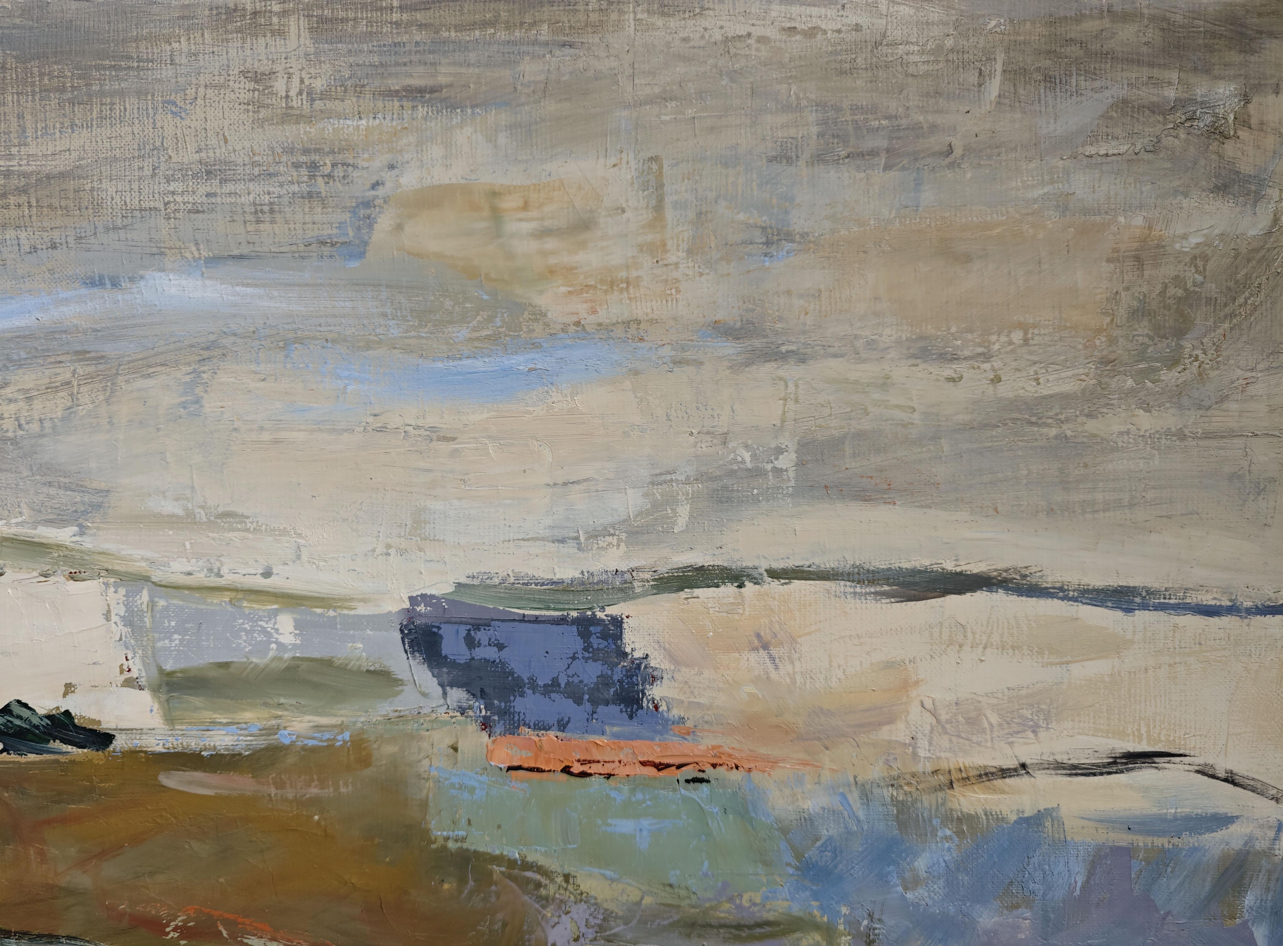 Cadence des saisons, Abstract landscape, textured, expressionism, French artist For Sale 4