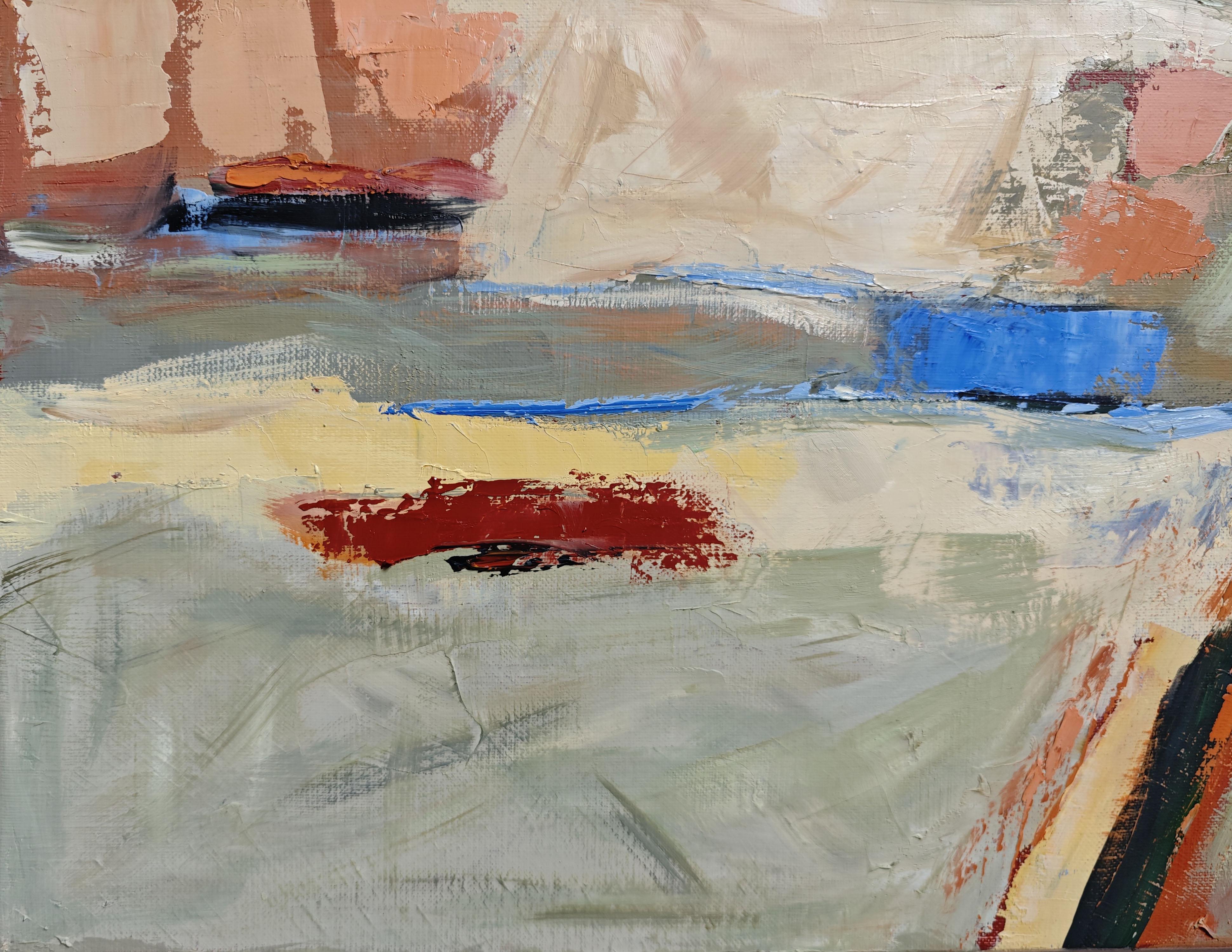 Cadence des saisons, Abstract landscape, textured, expressionism, French artist For Sale 5